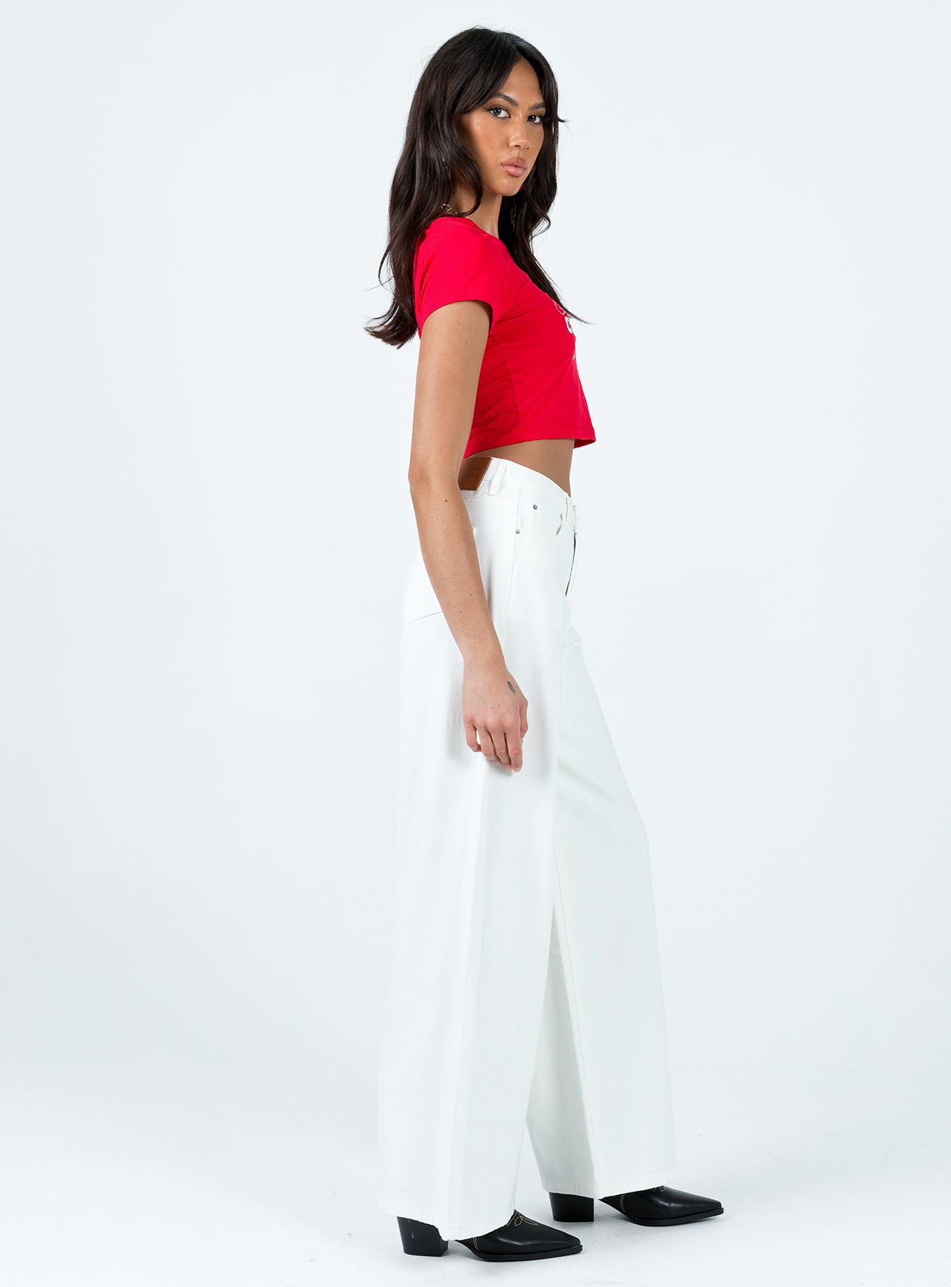 Patridge Wide Leg Jeans White - Image 4