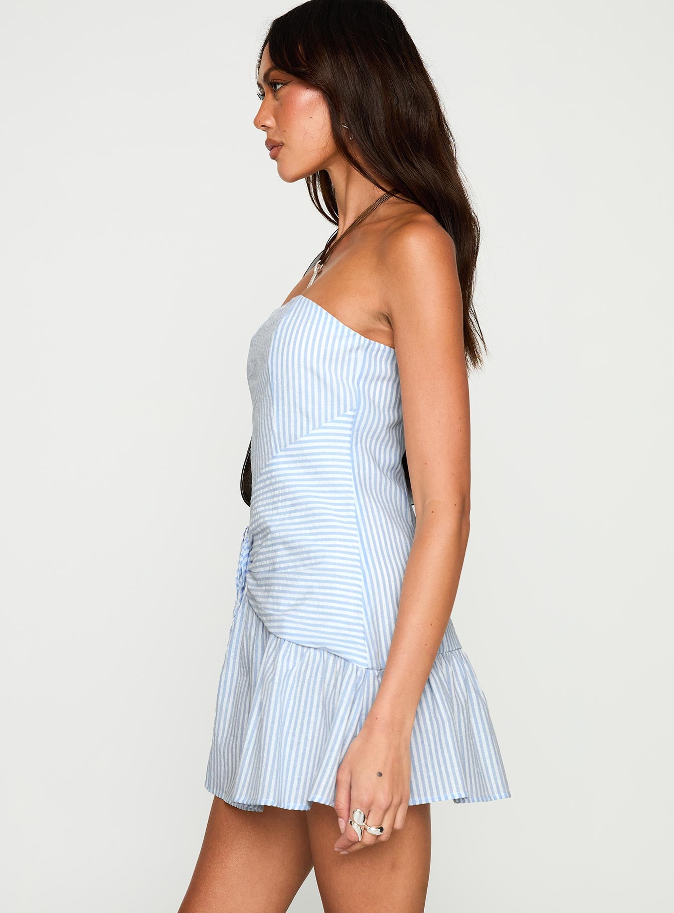 Archetype Strapless Mini Dress Blue Stripe - Image 4