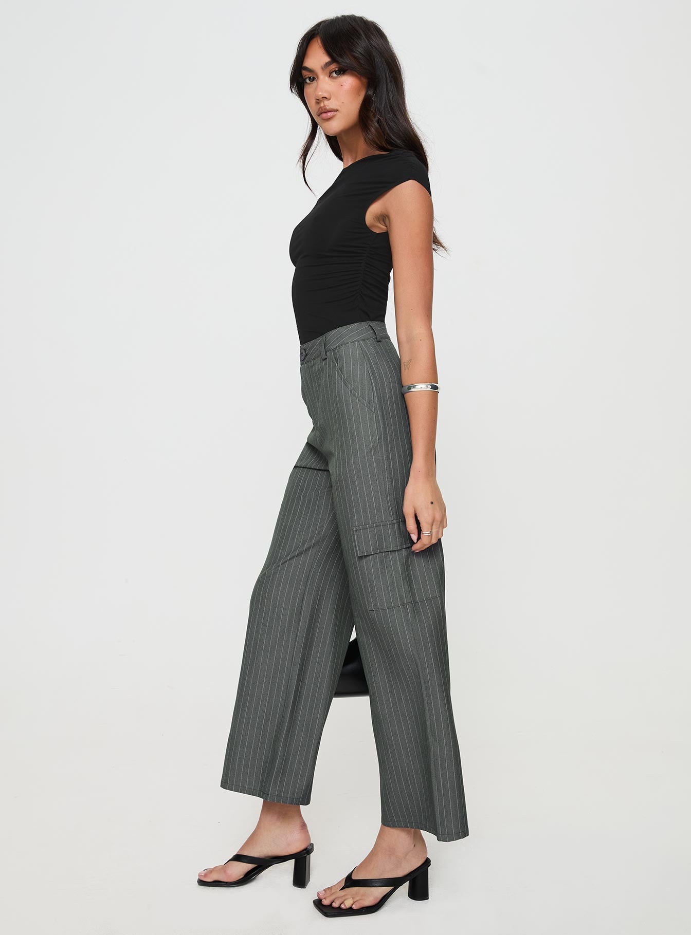 Katow Cargo Pants Grey Stripe - Image 3