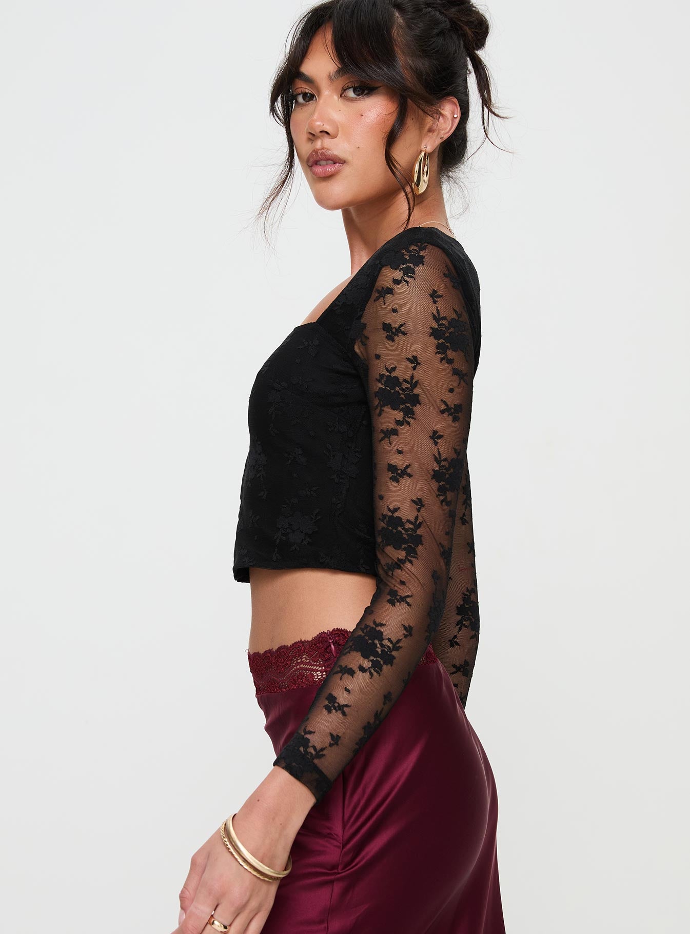Lilting Long Sleeve Top Black - Image 4
