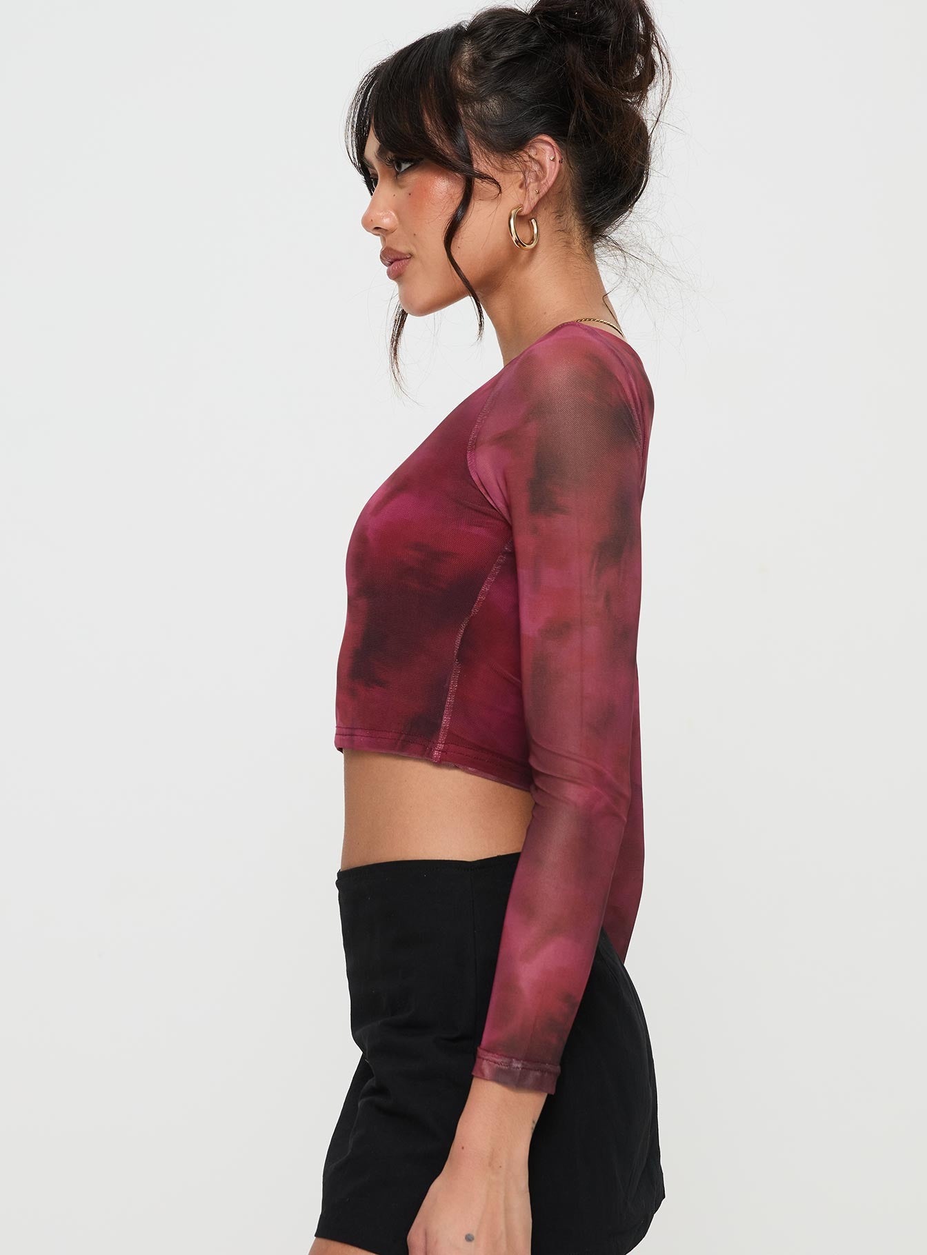 Stilla Long Sleeve Top Red - Image 4