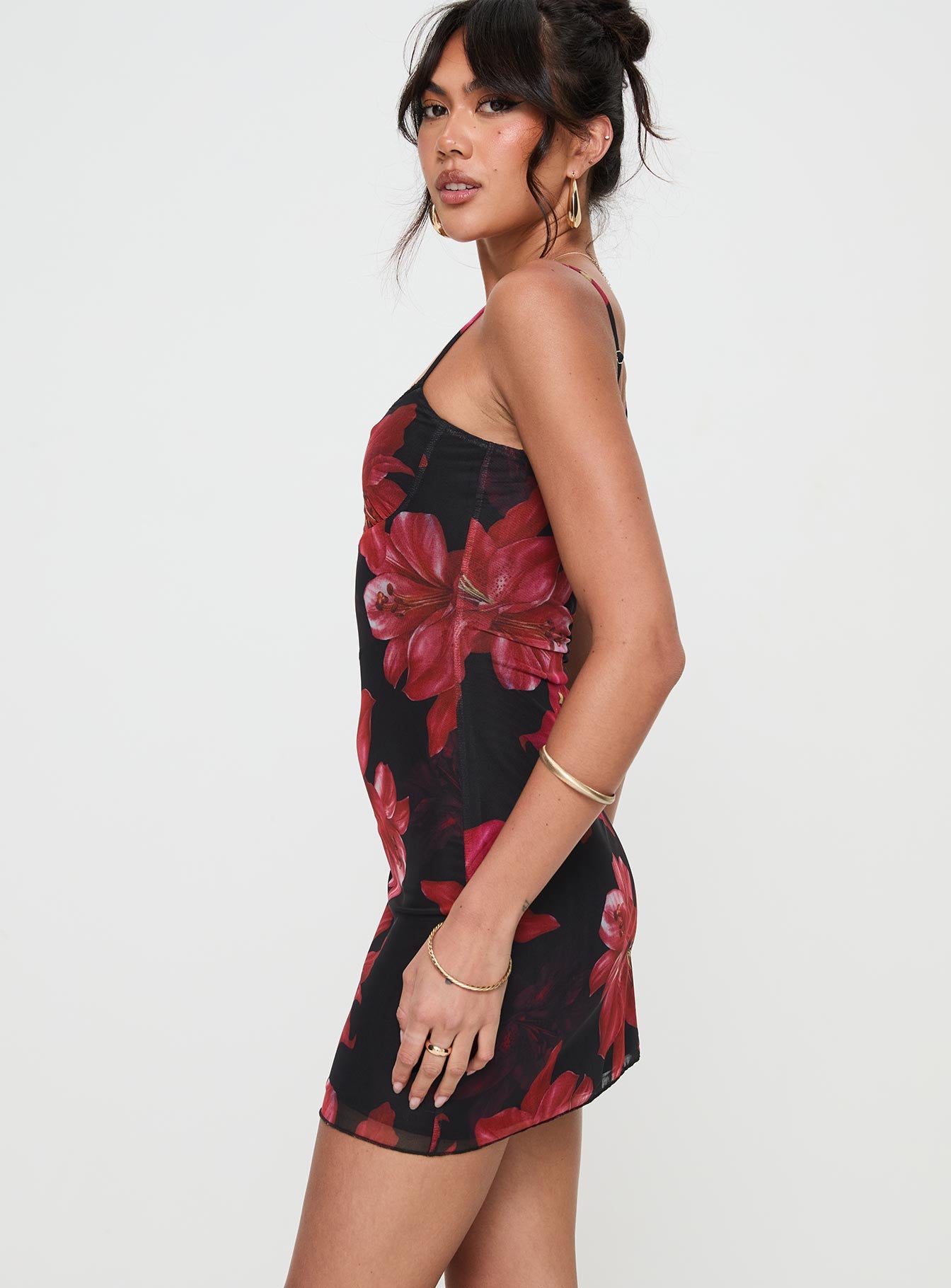 Kellers Mini Dress Black Floral Tall - Image 5