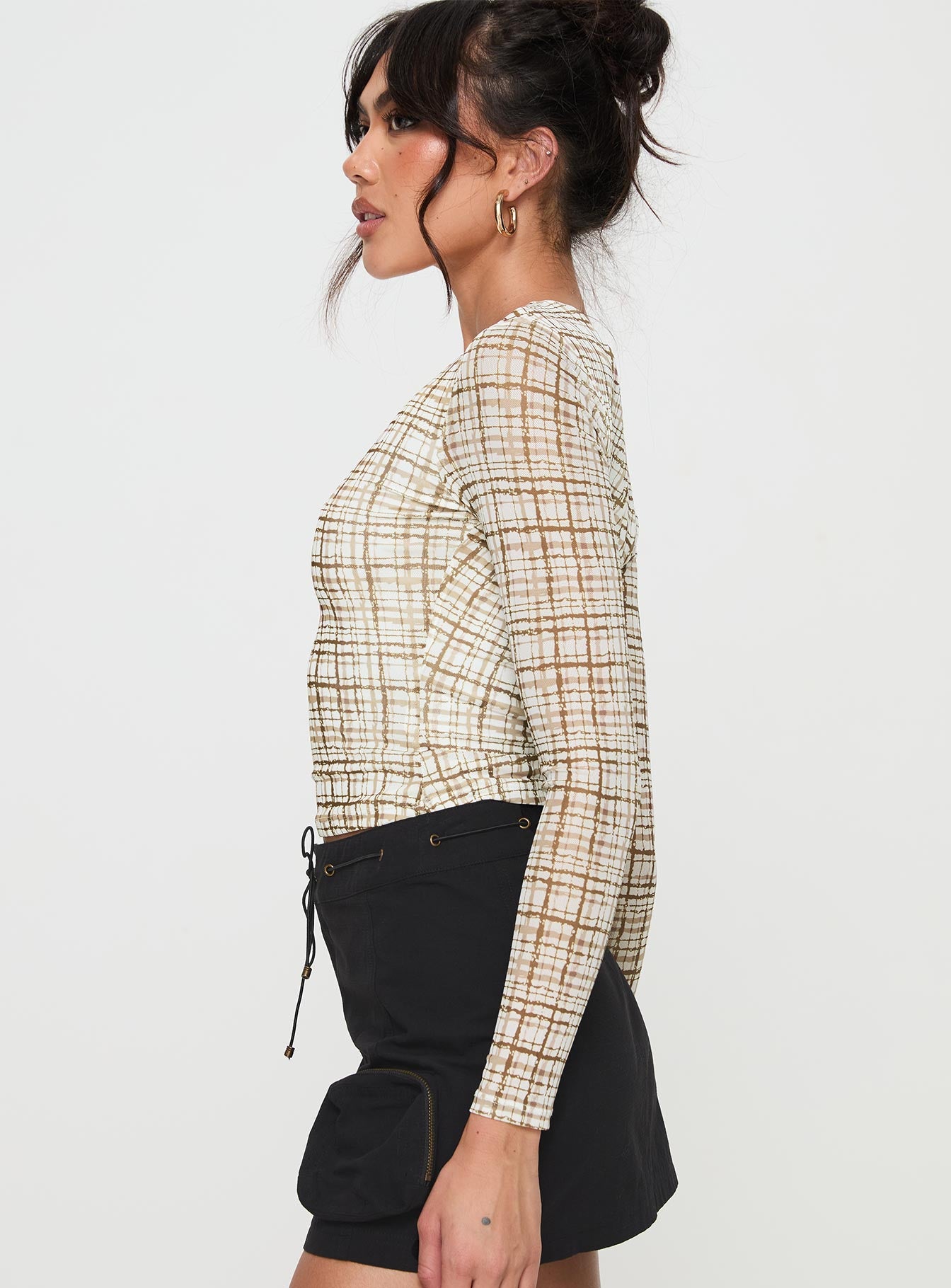 Blissie Long Sleeve Top Beige - Image 3