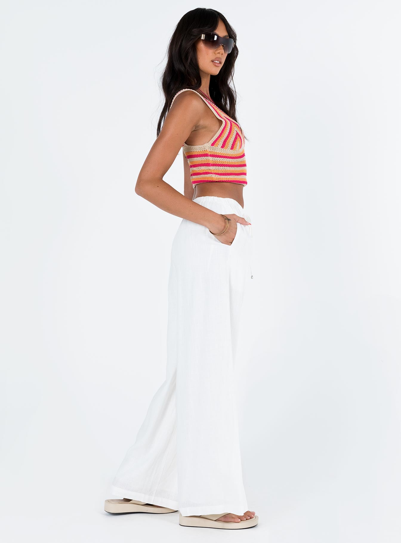 Ogilvie Linen Blend Pants White - Image 6