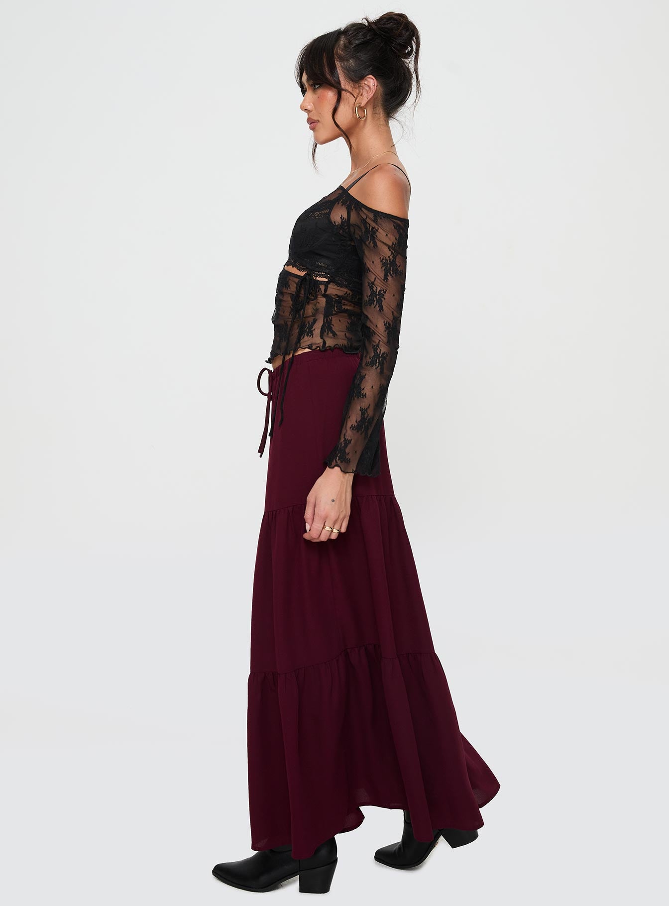 Whole Again Maxi Skirt Burgundy - Image 4