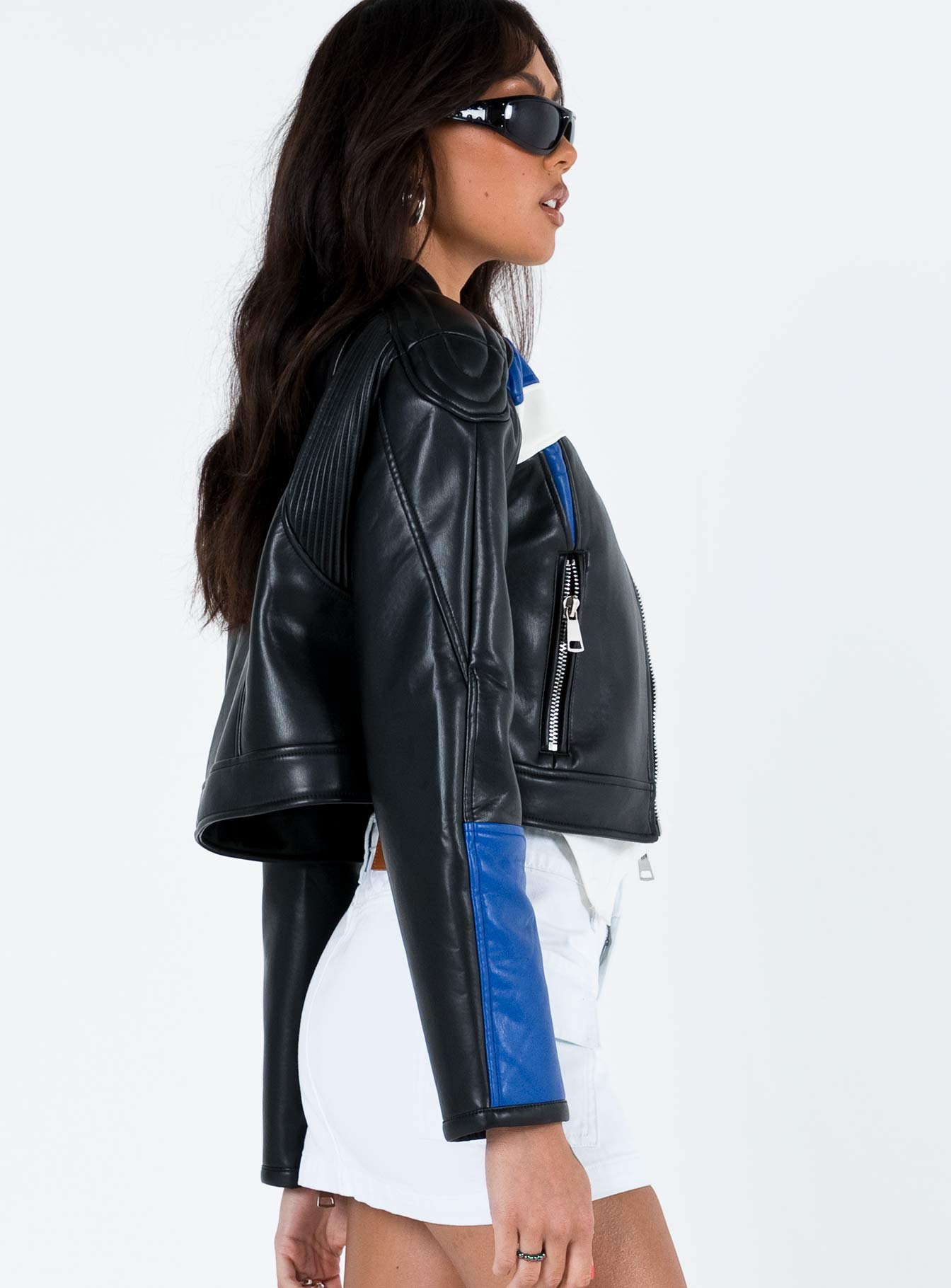 Nueve Biker Jacket Black / Blue - Image 4