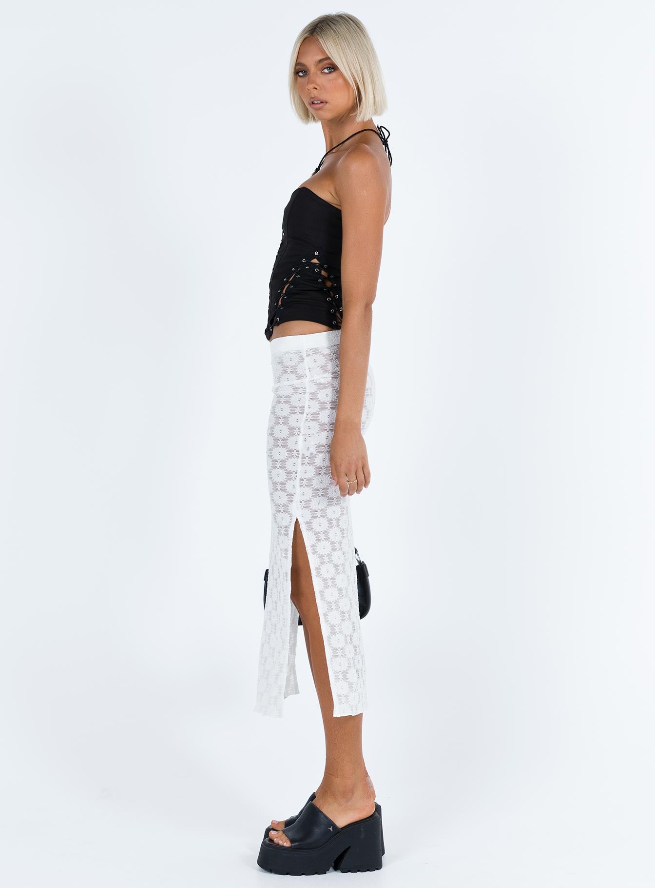 Focus On Yourself Midi Skirt White - Image 4