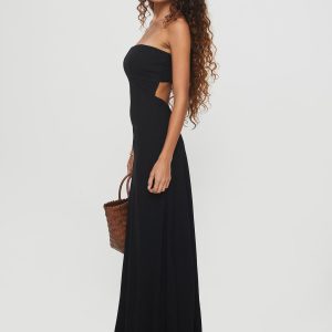 Yahir Strapless Maxi Dress Black