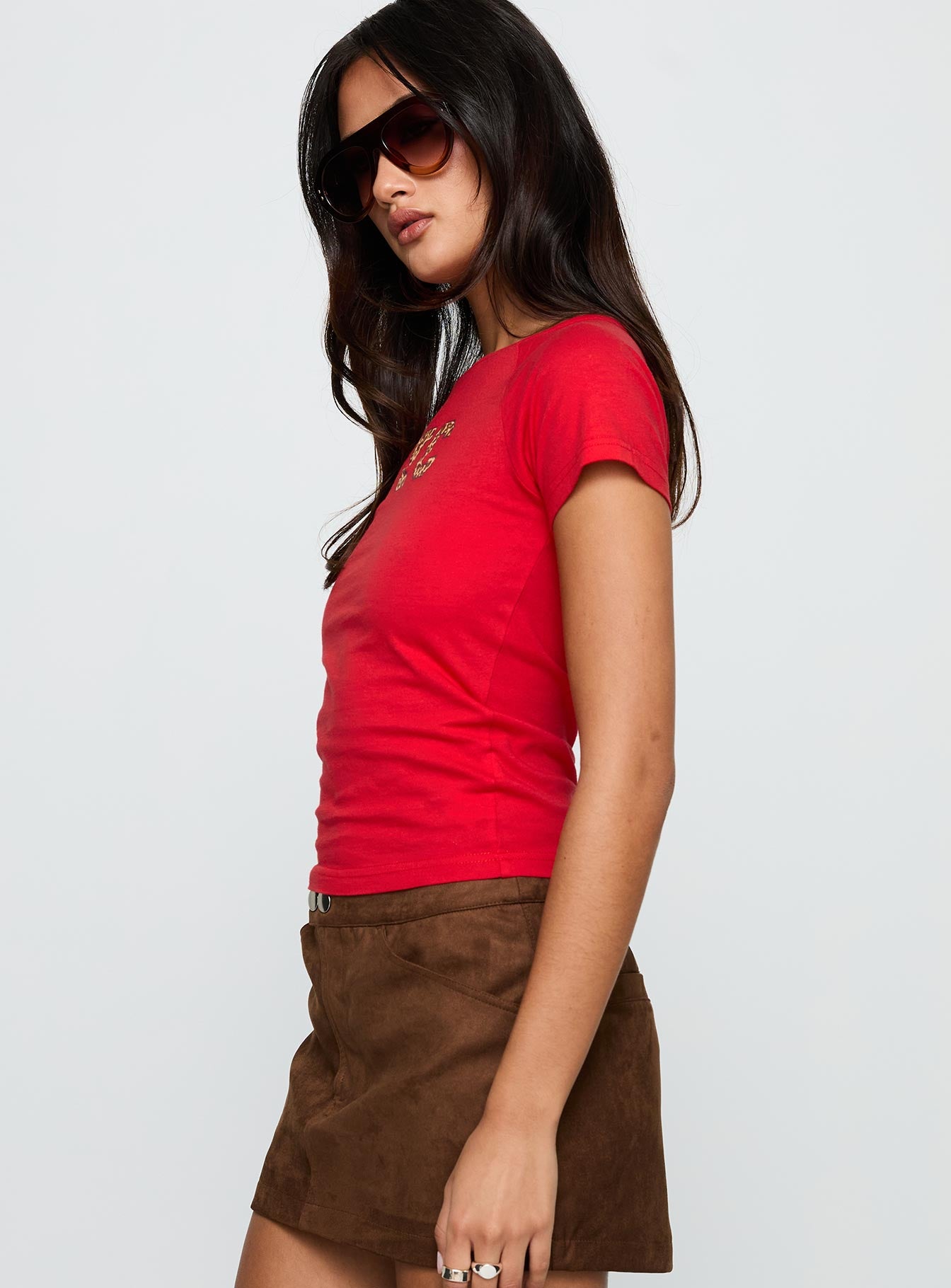 Nyc Leopard Graphic Top Red - Image 4