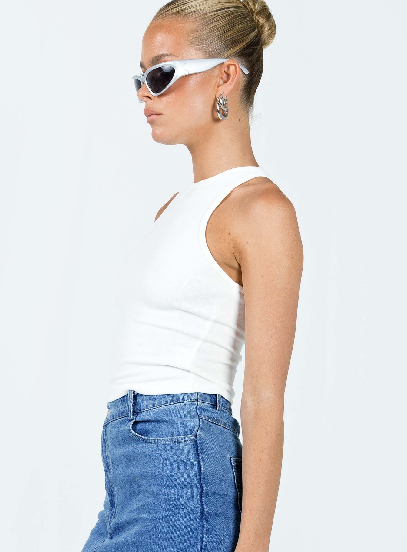 Yarran High Knit Cami White - Image 4