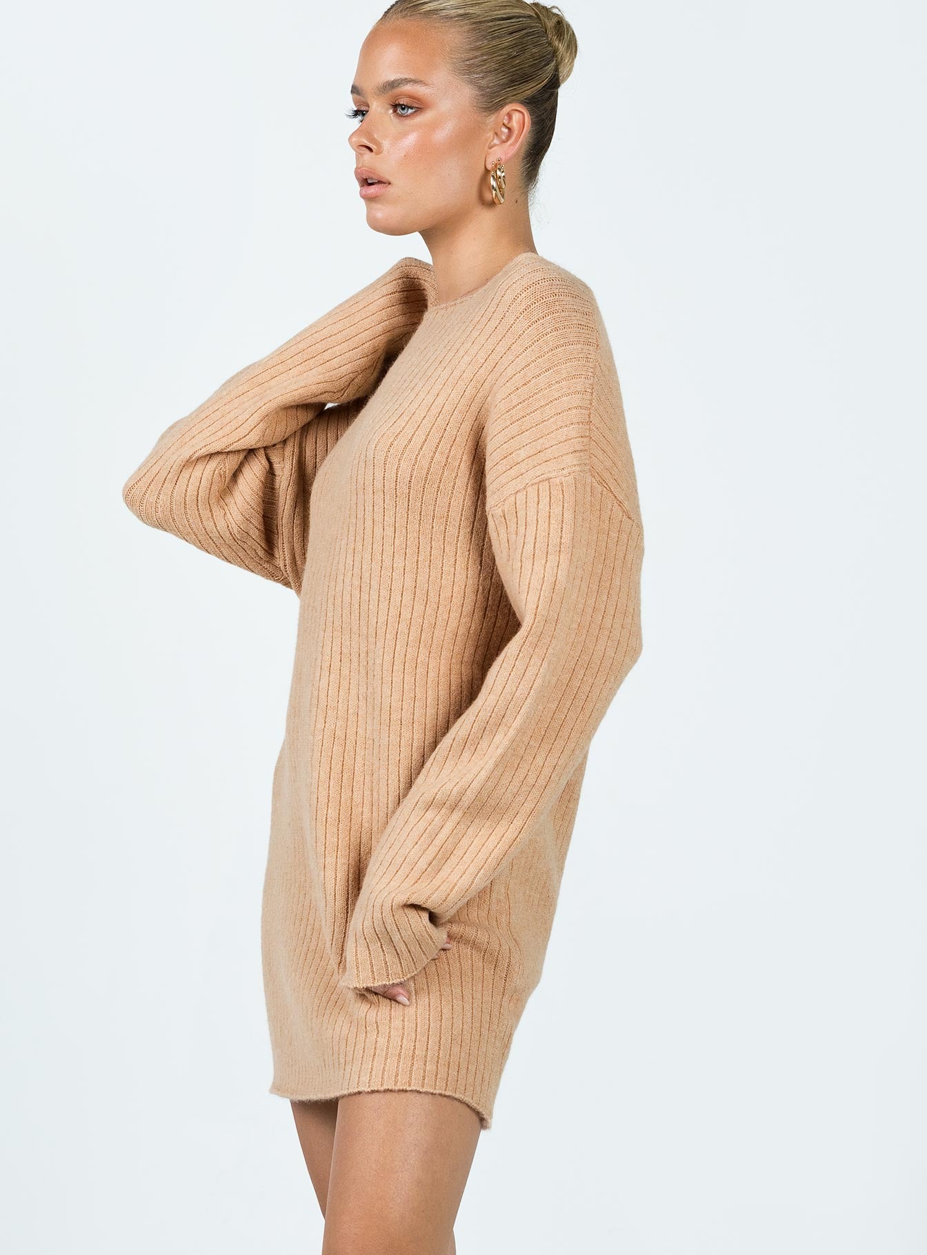 Alivia Sweater Dress Beige - Image 6