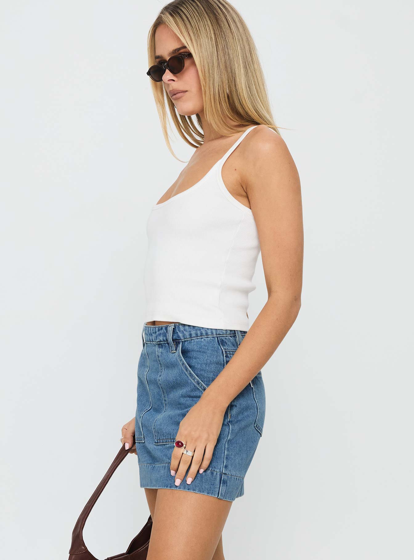 Hughes Mini Skirt Light Blue Denim - Image 3