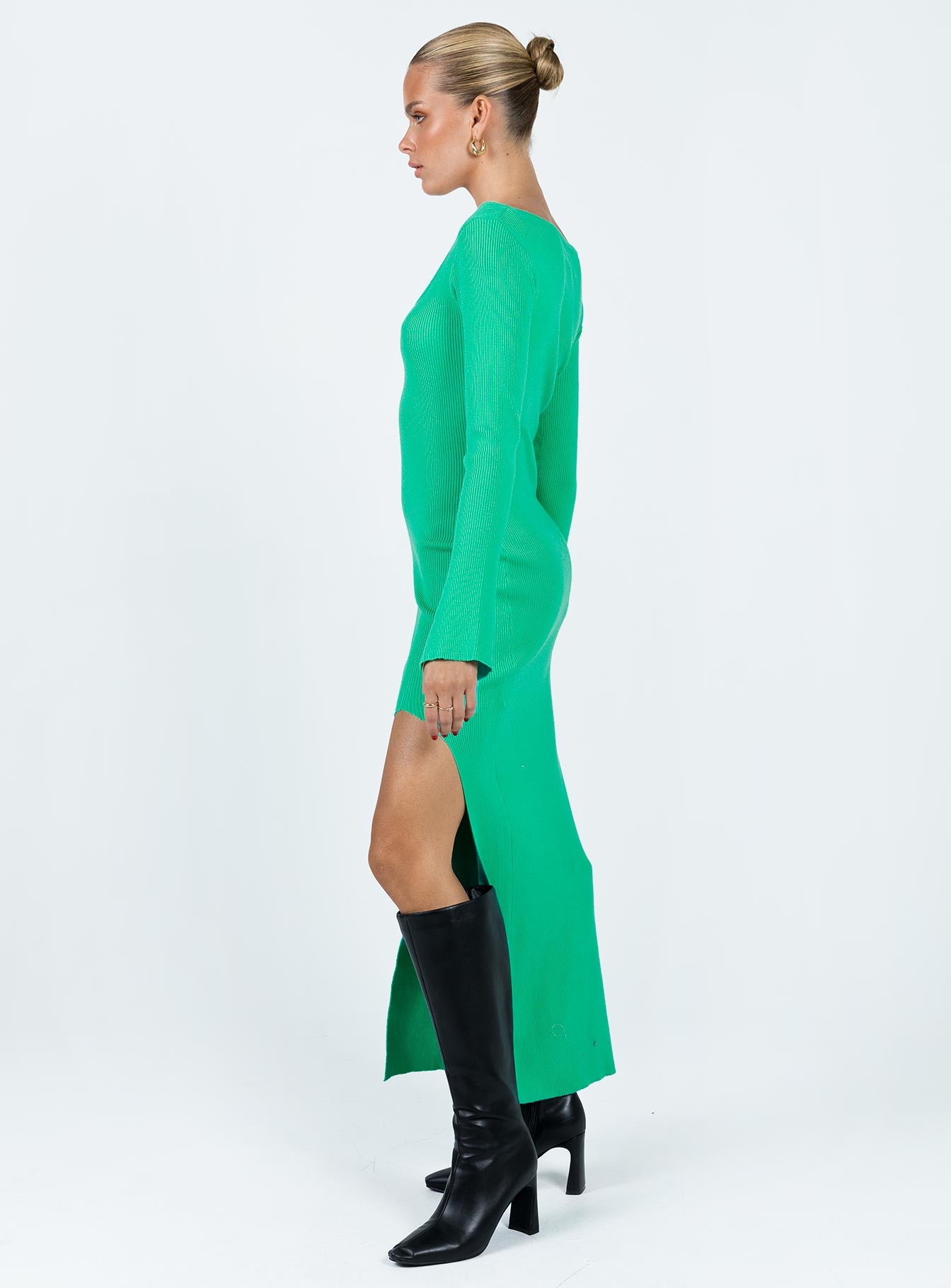 Herald Long Sleeve Midi Dress Sage - Image 3
