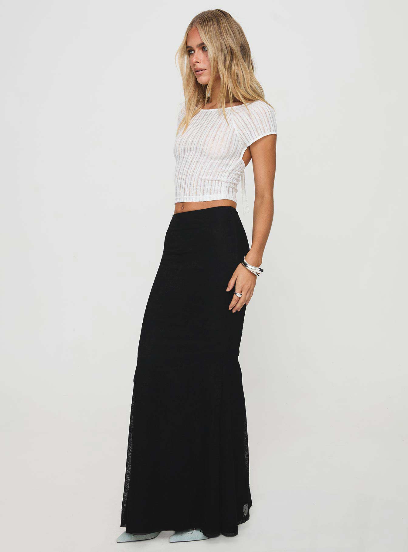 Topping Maxi Skirt Black - Image 4