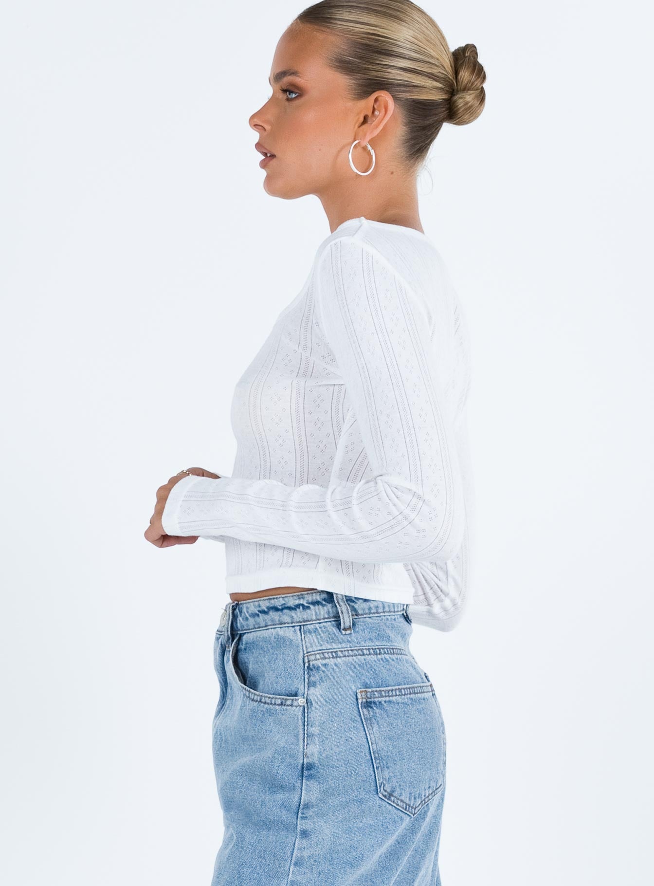 Parklane Long Sleeve Top White - Image 4