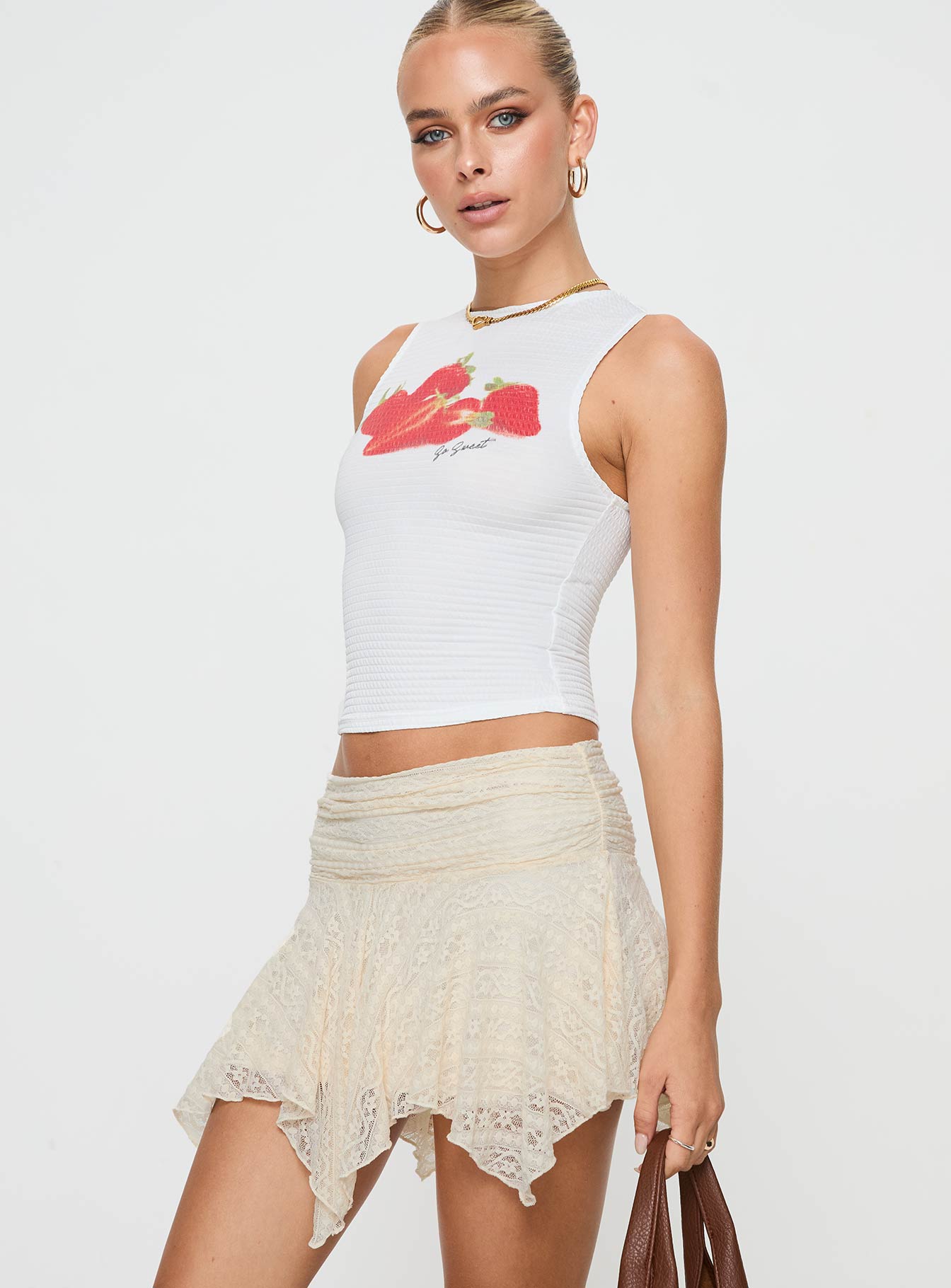 Lifas Lace Mini Skirt Cream Petite - Image 4