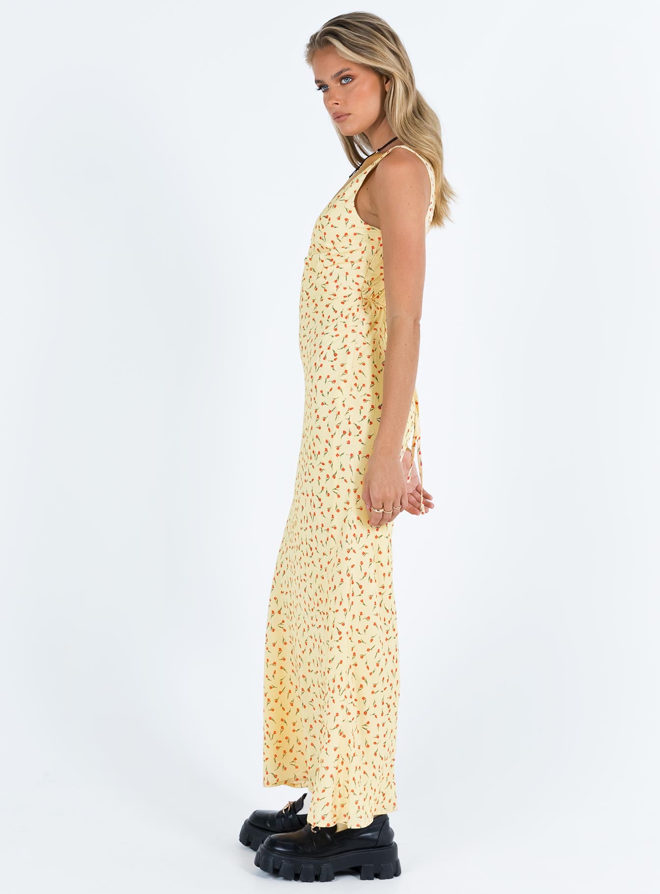 Nellie Maxi Dress Yellow / Red Floral - Image 4
