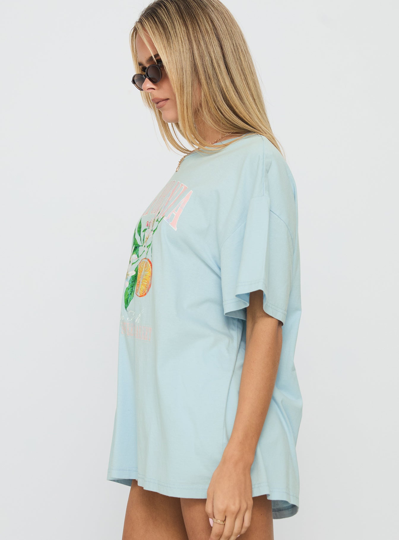 California Sugar Oversized Graphic Tee Blue - Image 3