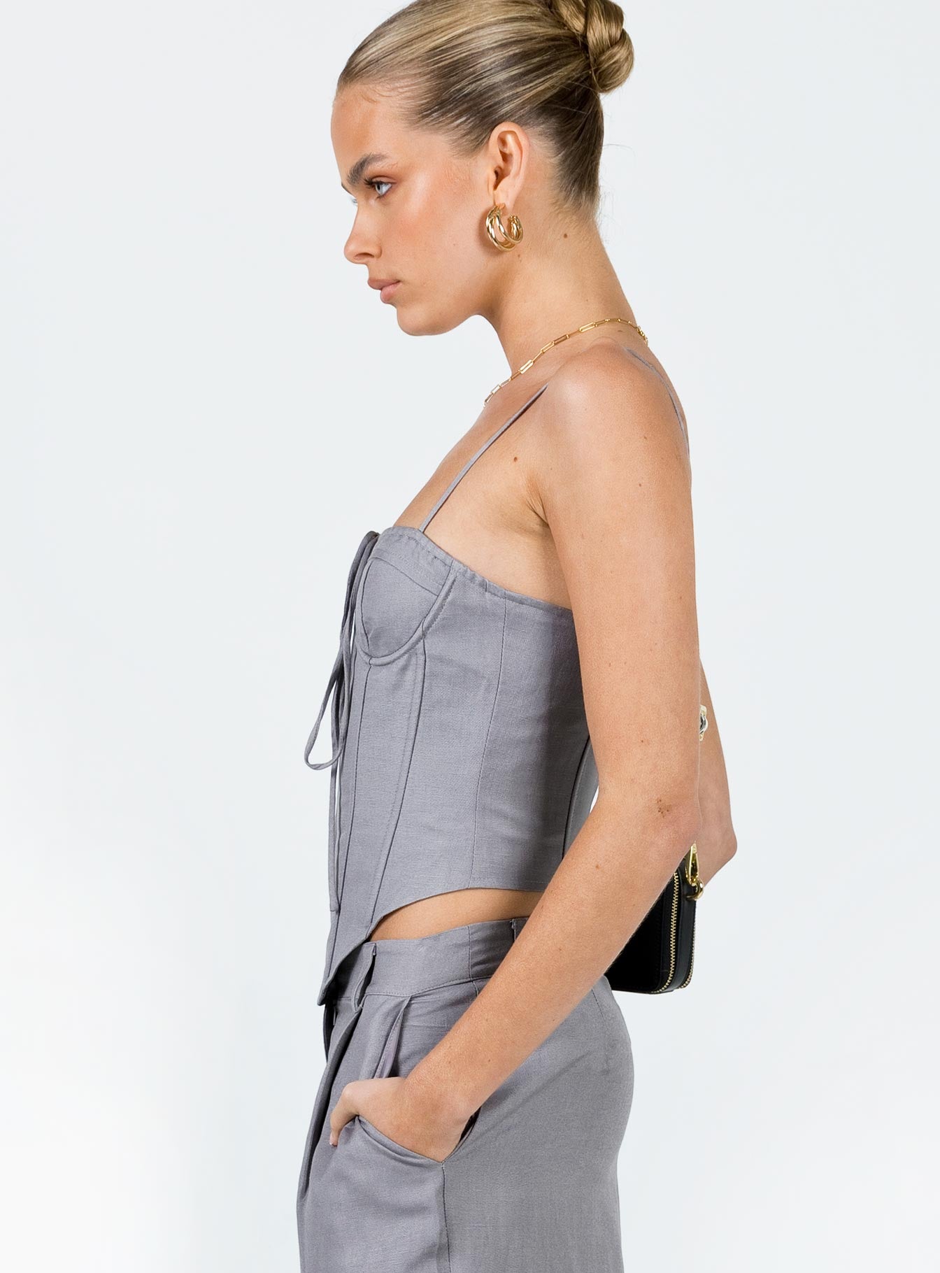 Del Gato Corset Top Grey - Image 4