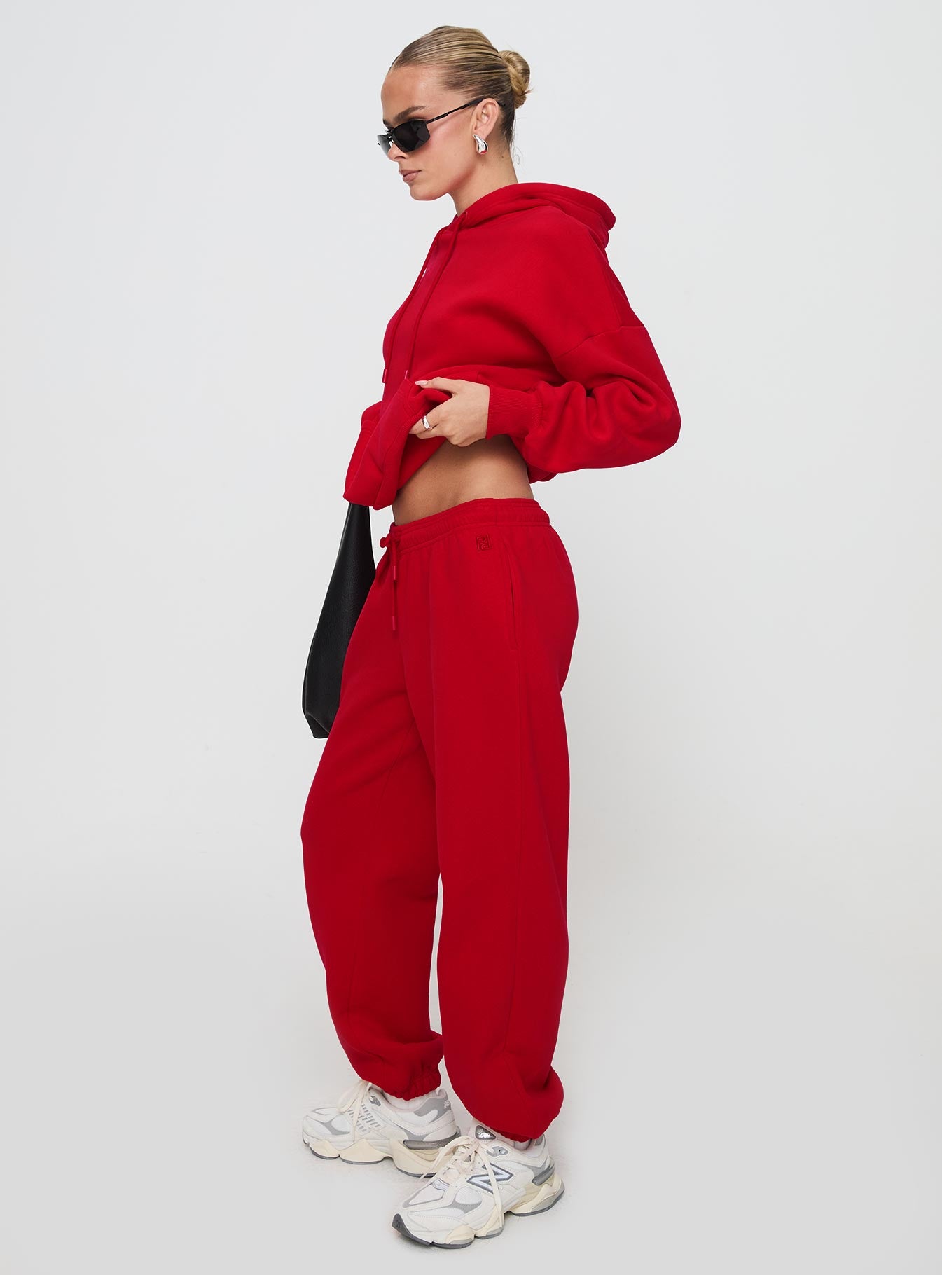 Dream Fleece Ankle Cuff Sweatpants Red - Image 4
