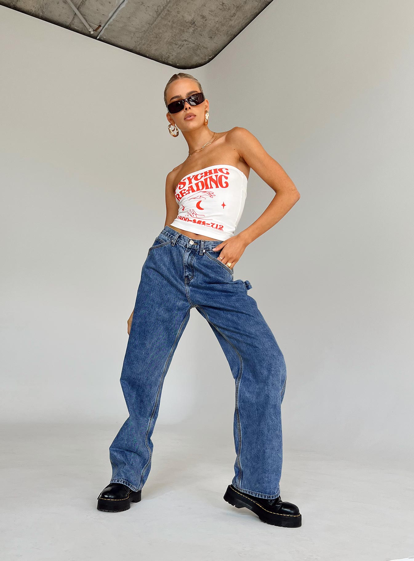 Downtown Slouched Jeans Denim - Image 4