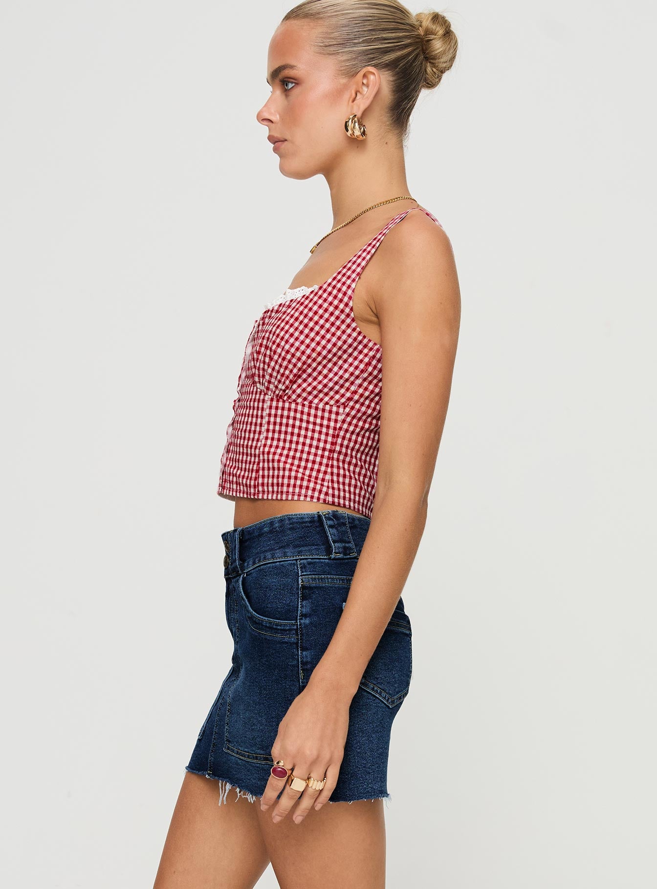 Reel It In Denim Mini Skirt Dark Wash - Image 4