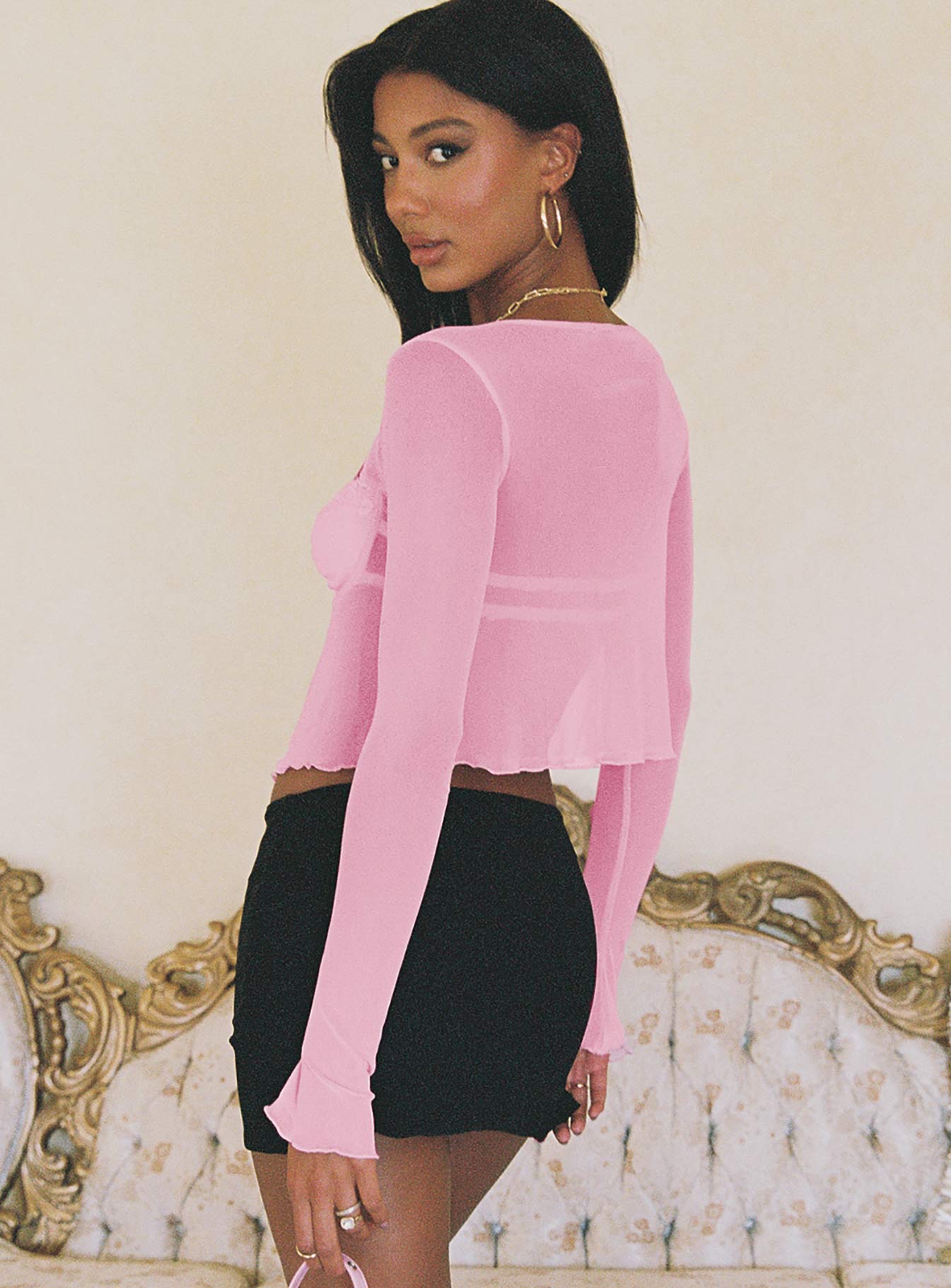 Tasia Long Sleeve Top Pink - Image 3