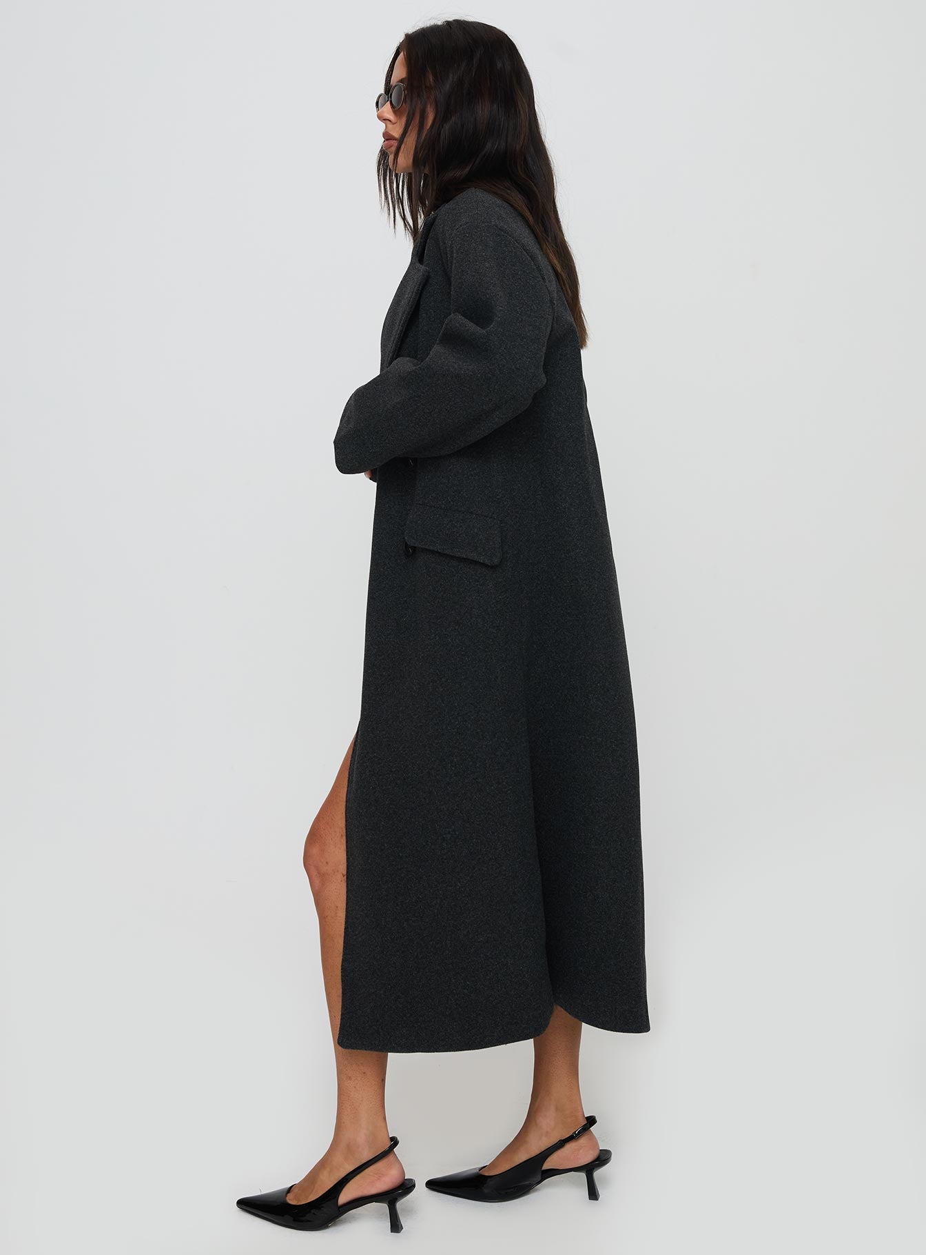 Night Shift Trench Coat Dark Grey - Image 4