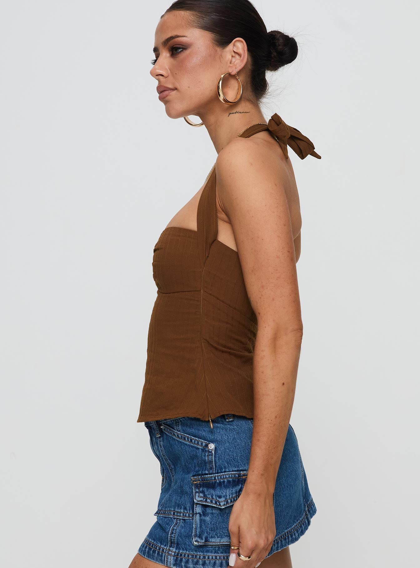 Isabetta Halter Top Chocolate - Image 4