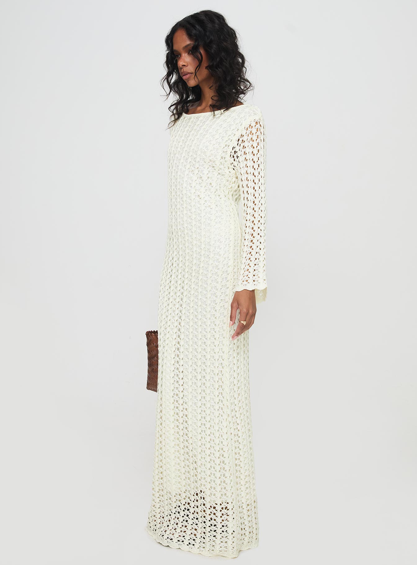 Westy Knit Maxi Dress Cream - Image 4