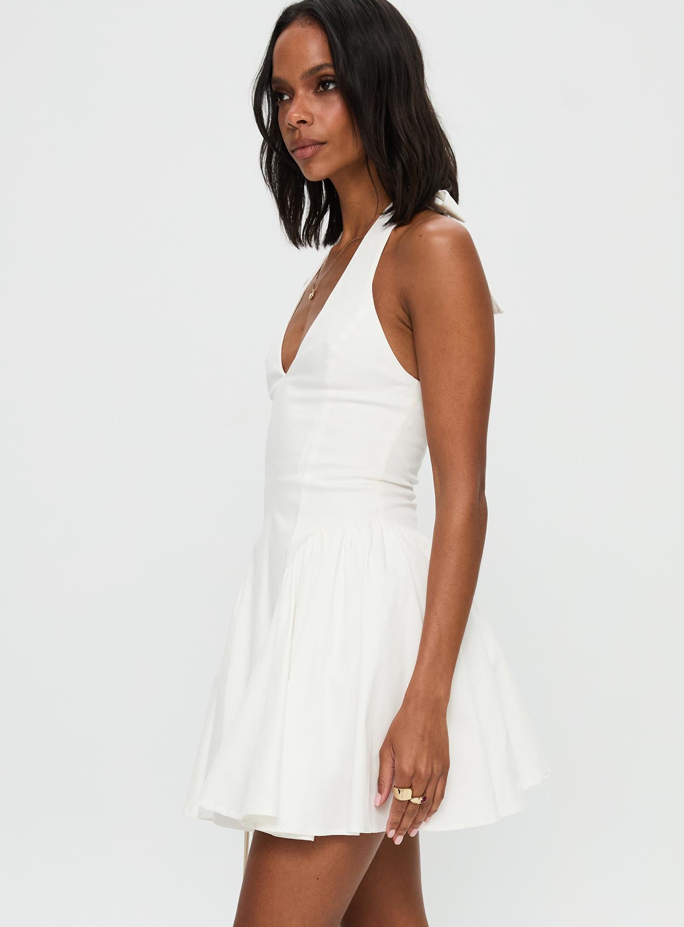 Karisse Halter Mini Dress White - Image 4