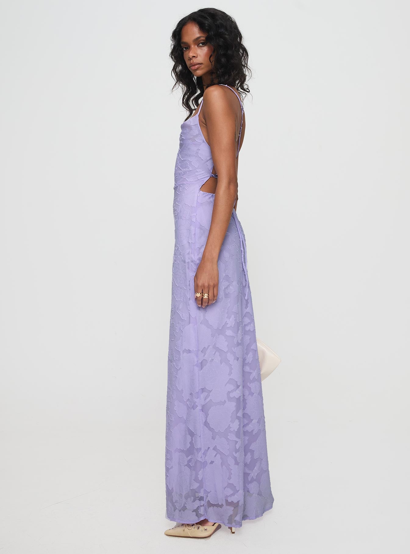 Celena Maxi Dress Lilac Burnout - Image 4