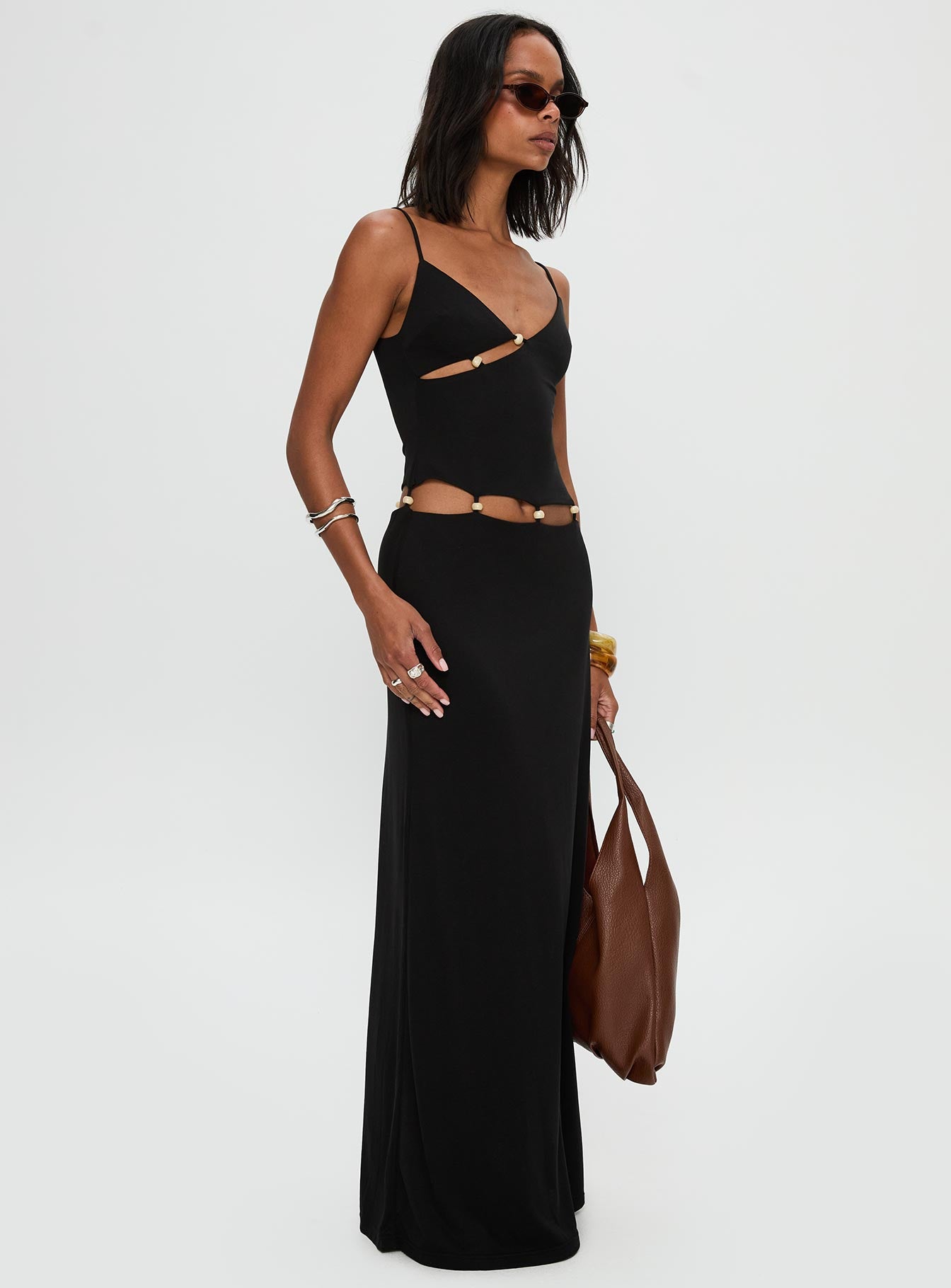 Allspice Beaded Maxi Dress Black - Image 4