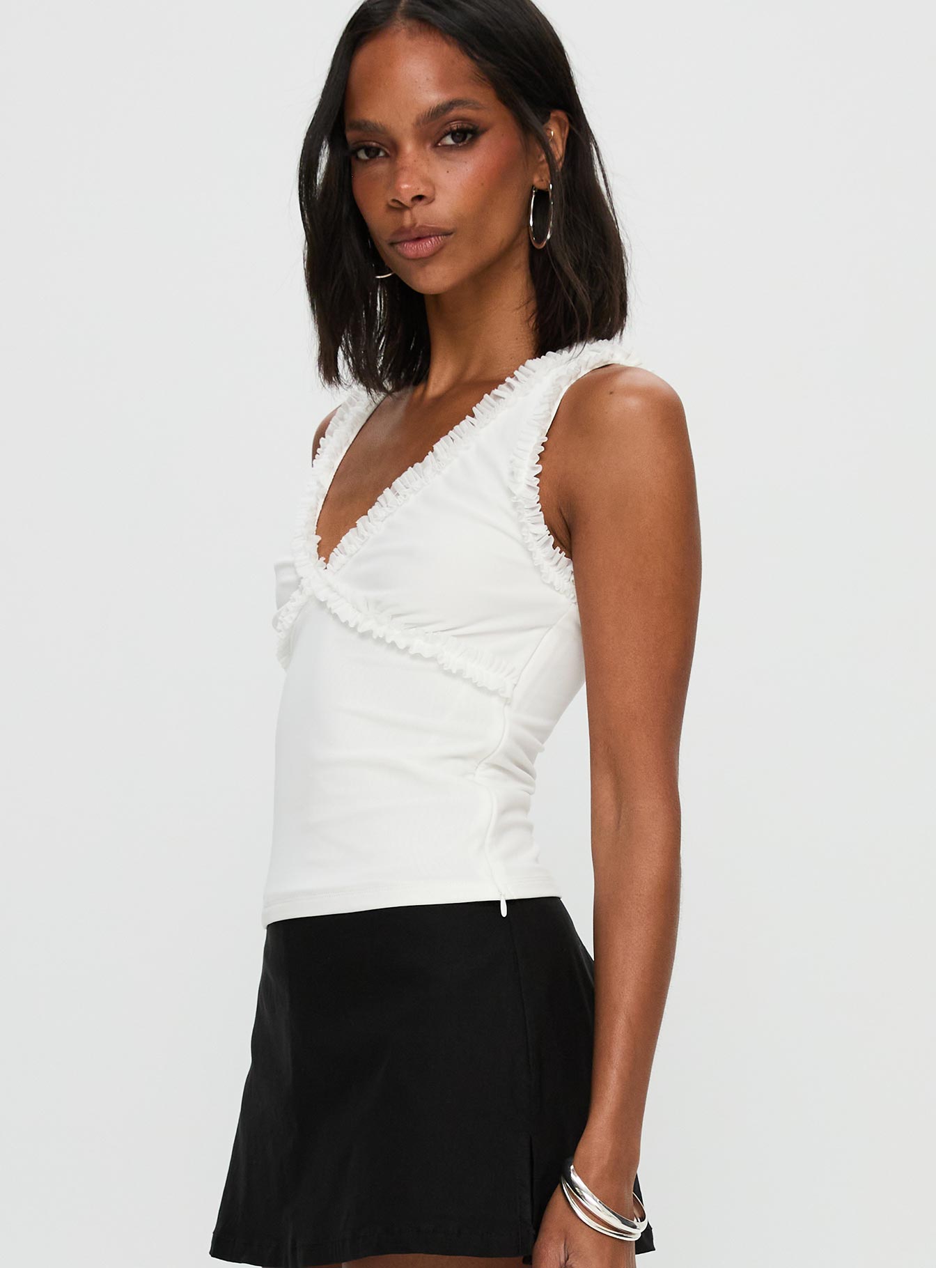 Danyia Frill Top White - Image 4
