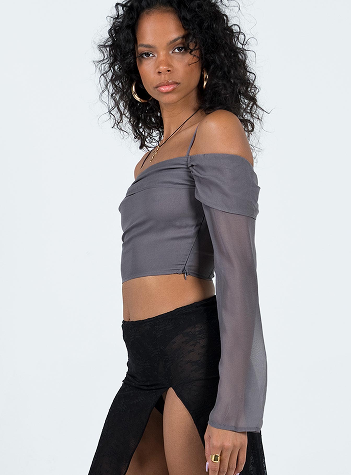 Duranta Long Sleeve Top Grey - Image 4