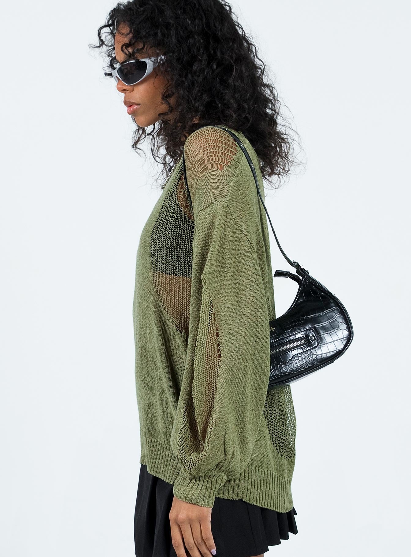 Wendy Oversized Knit Sweater Baby Khaki - Image 4