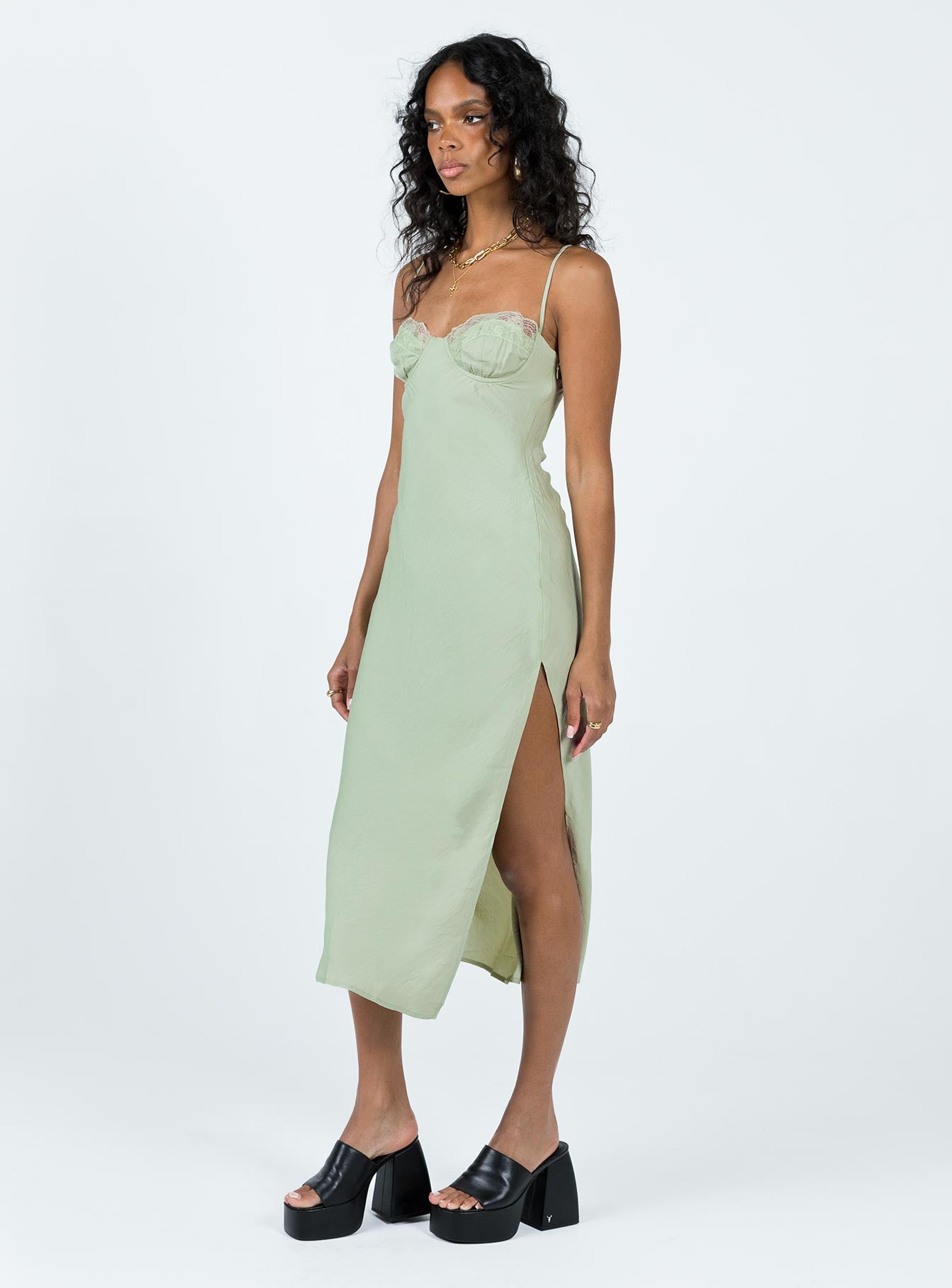 Hazel Midi Dress Sage - Image 4