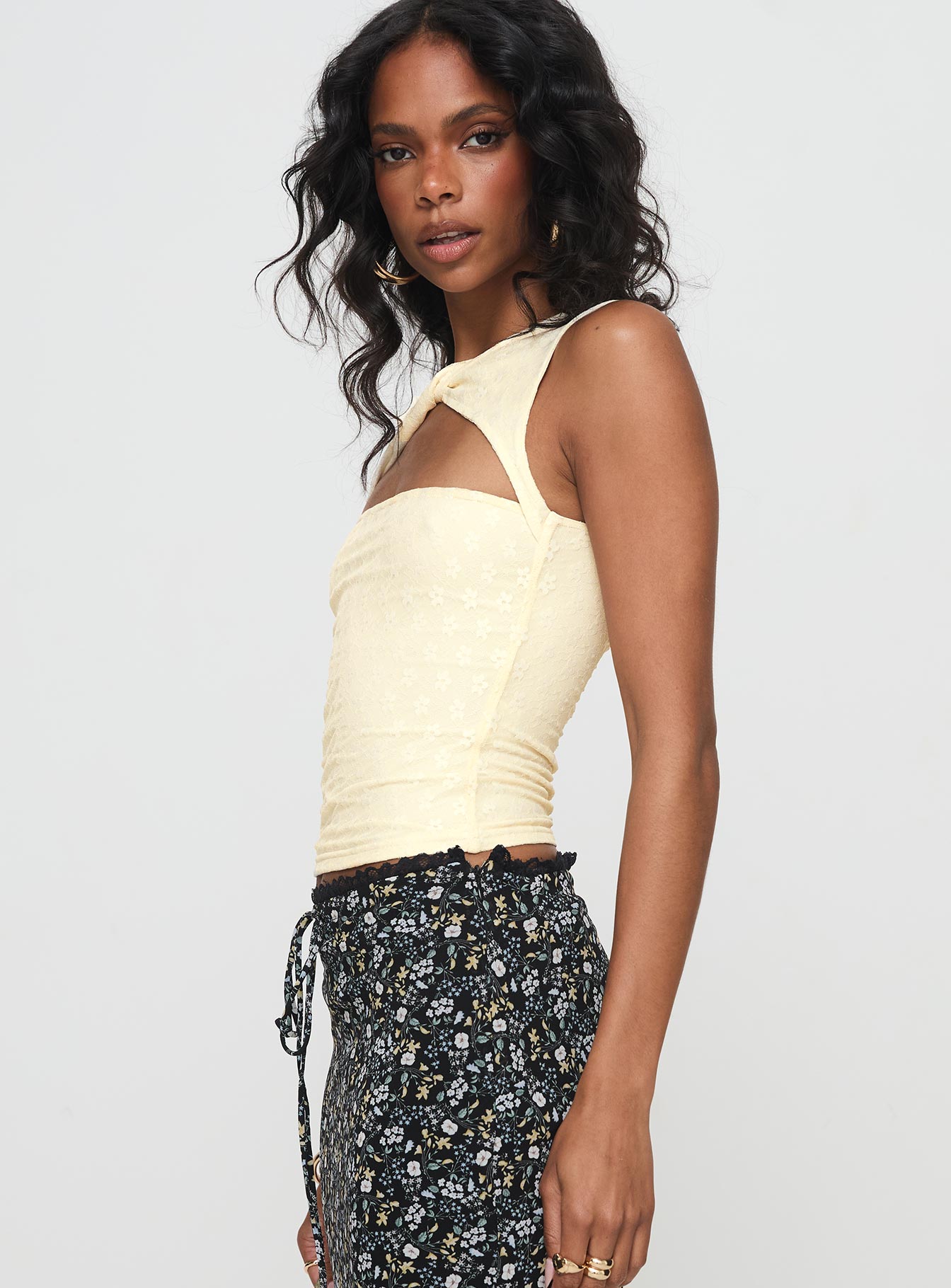 Martiney Twisted Tank Top Yellow - Image 4