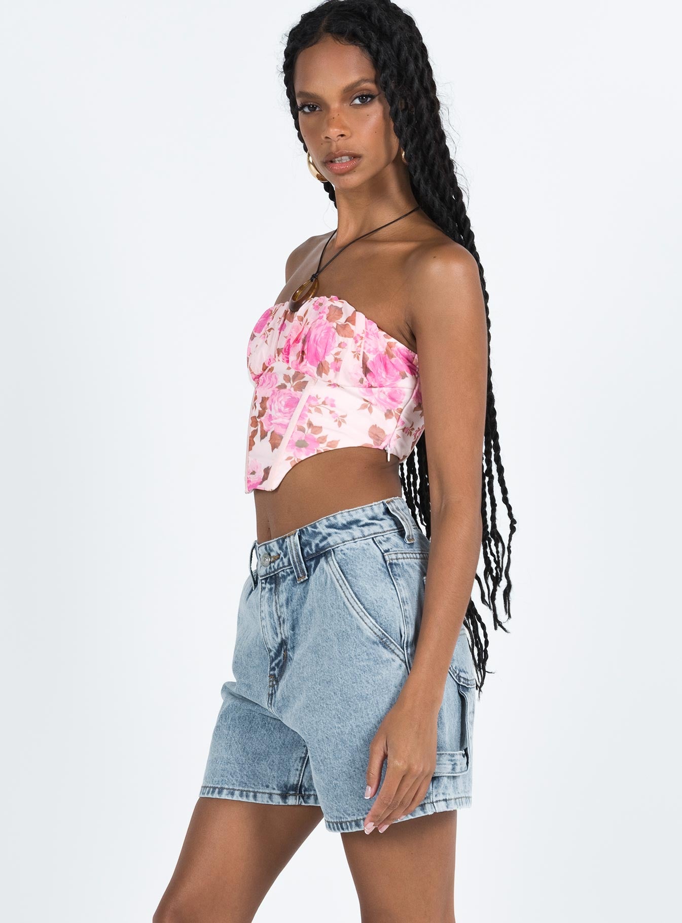 Lou Carpenter Denim Shorts Light Wash Lower Impact - Image 5