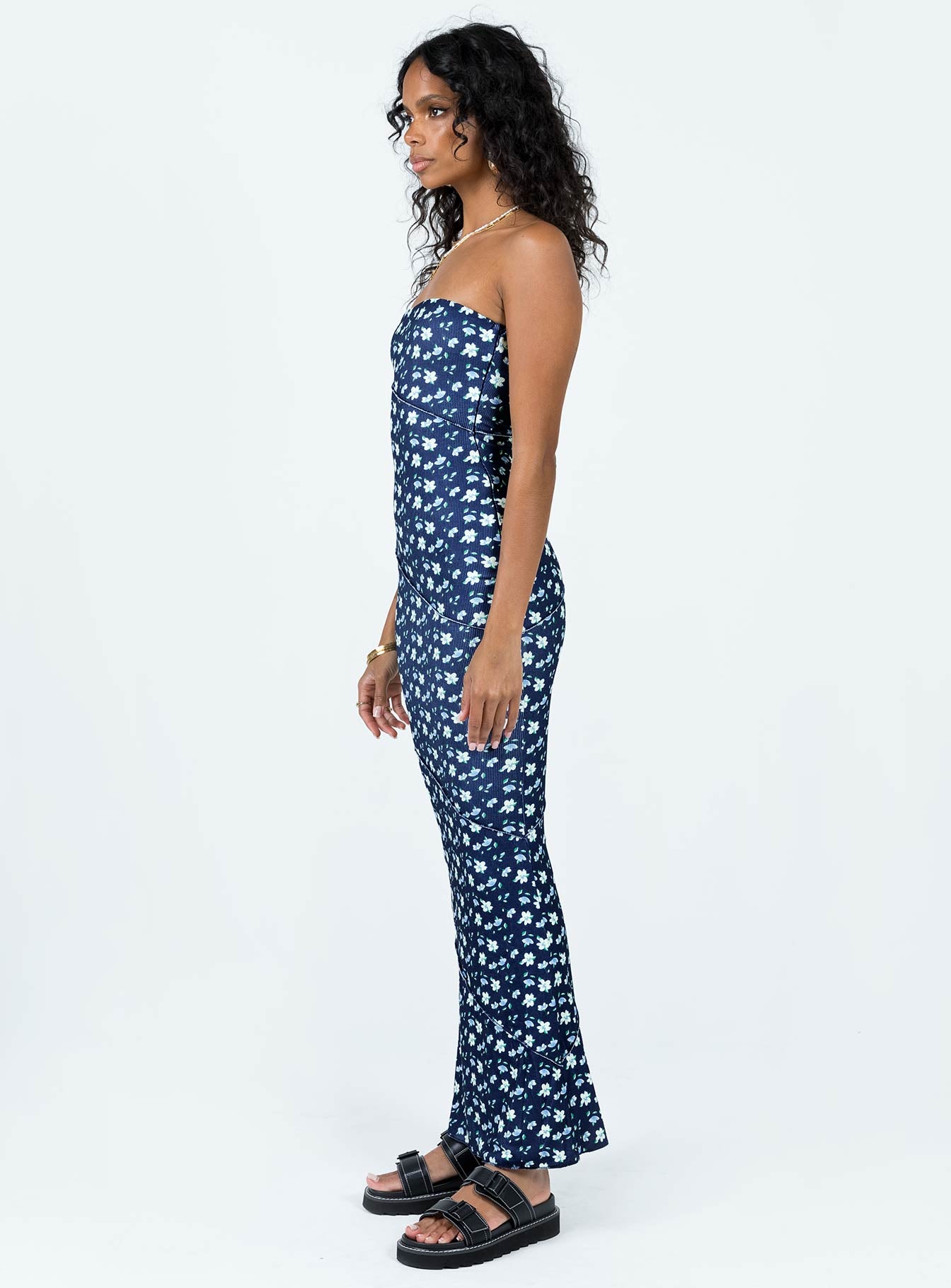 Oscar Midi Dress Navy Floral - Image 4