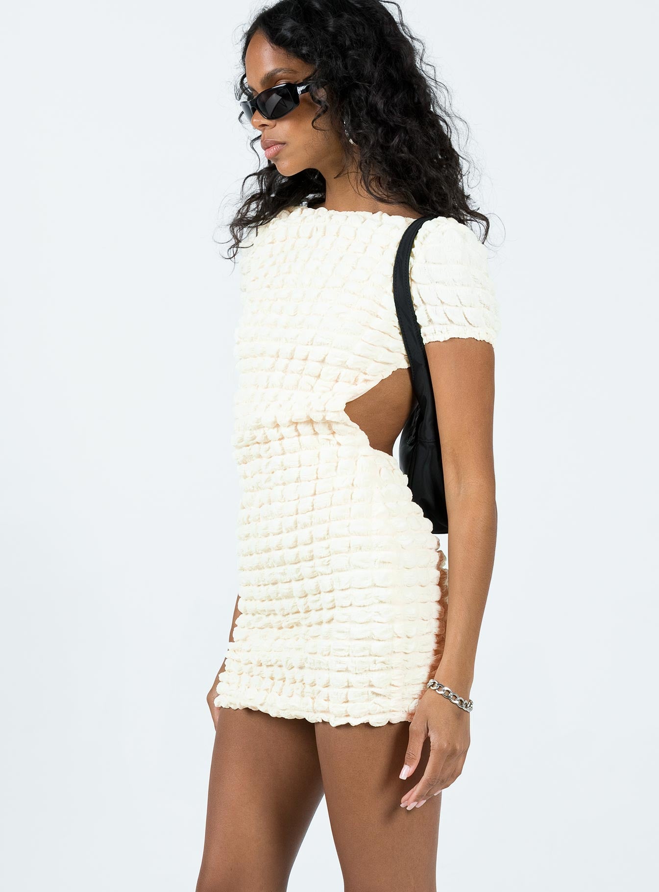 Tahlee Backless Mini Dress Cream - Image 4