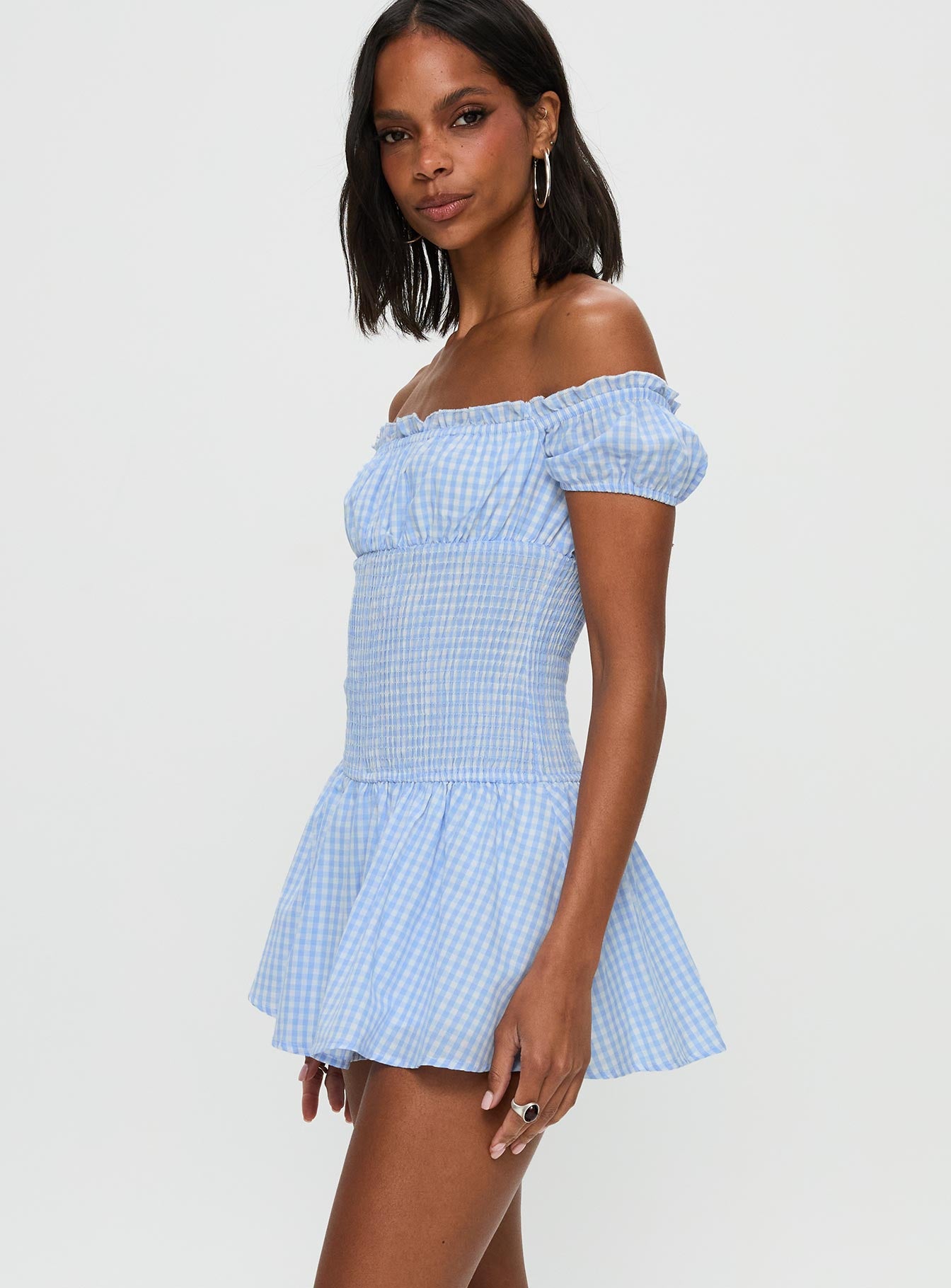 Count My Blessings Playsuit Blue Check - Image 4