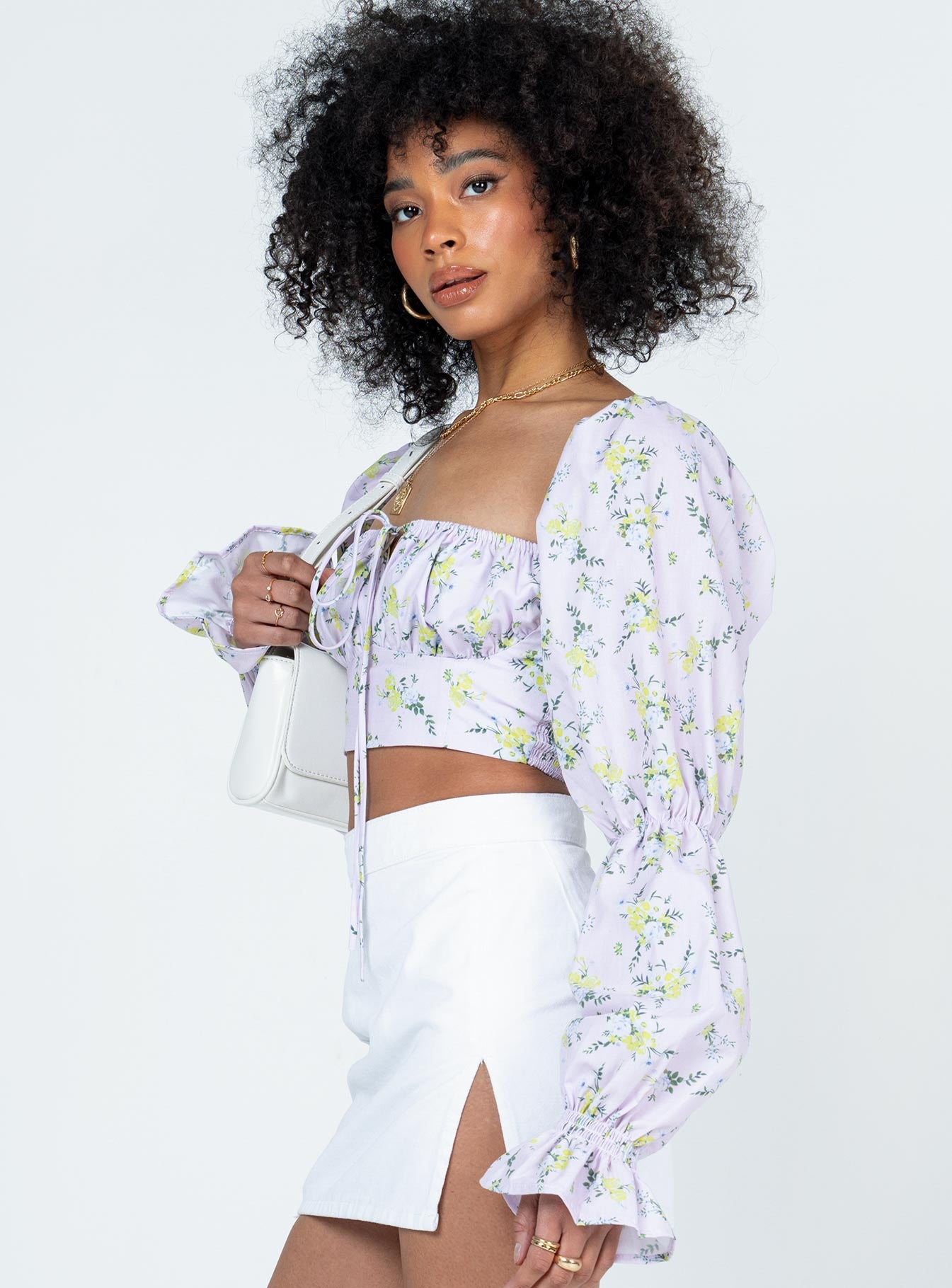 Portia Long Sleeve Top Lilac - Image 3