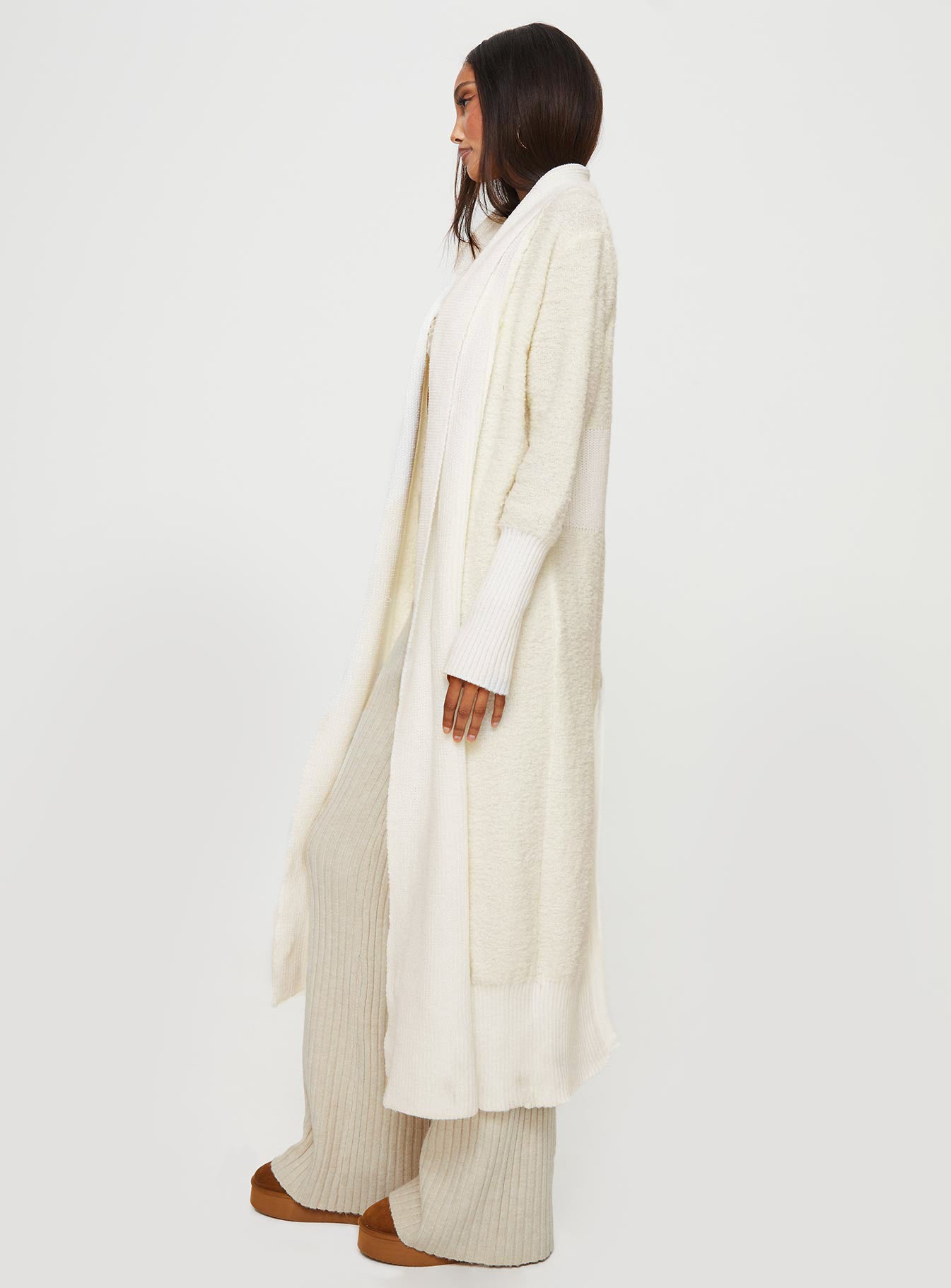 Chelia Longline Cardigan Cream - Image 4