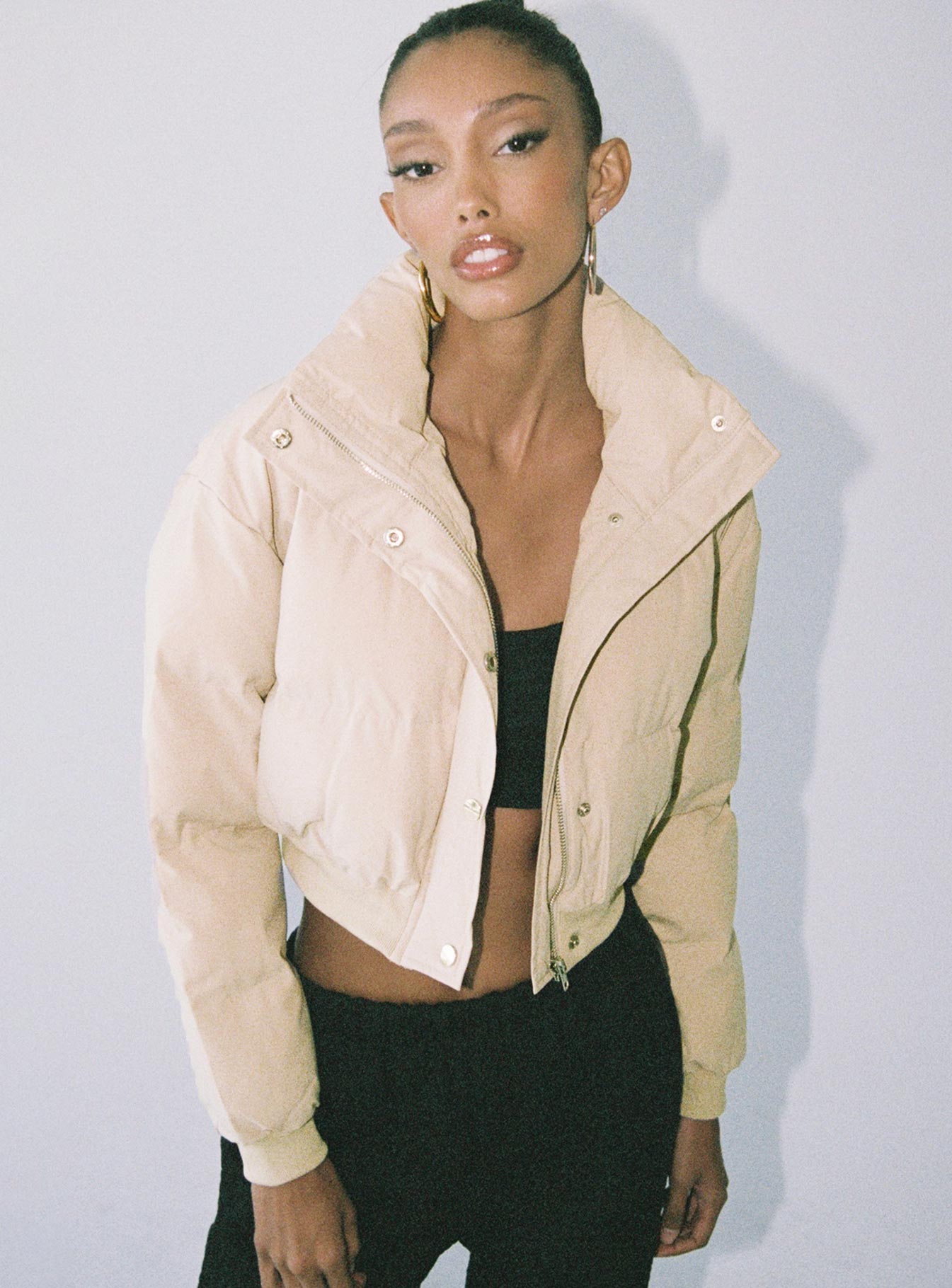 Satori Puffer Jacket Beige - Image 3