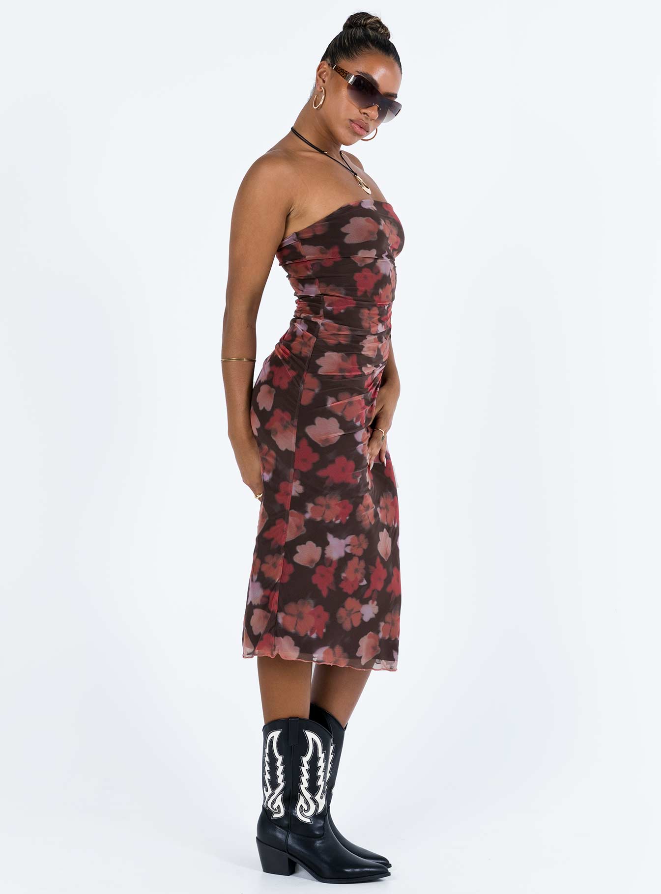 Laren Midi Dress Red / Black - Image 5