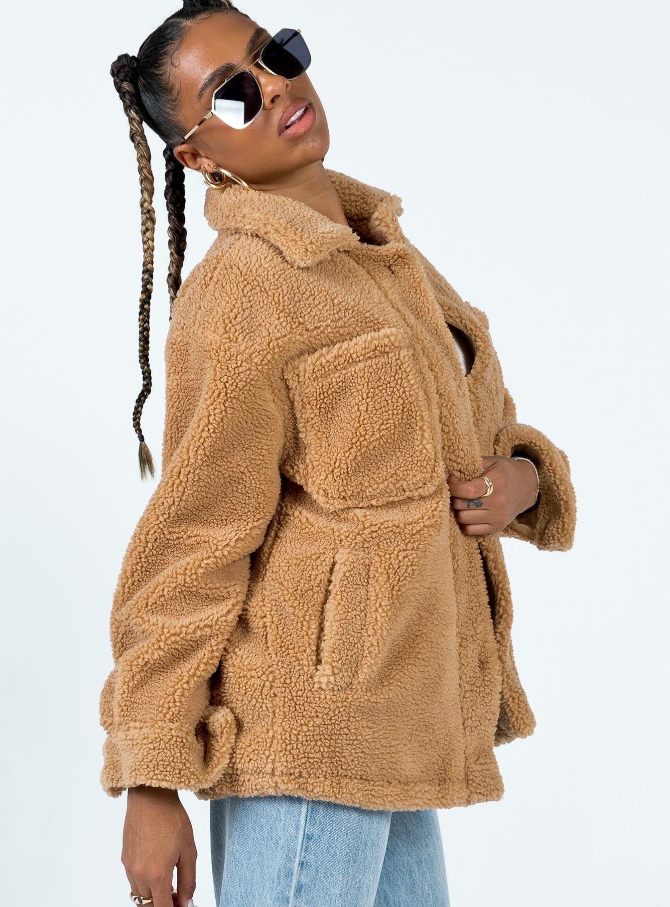 Caitii Teddy Jacket Camel - Image 3