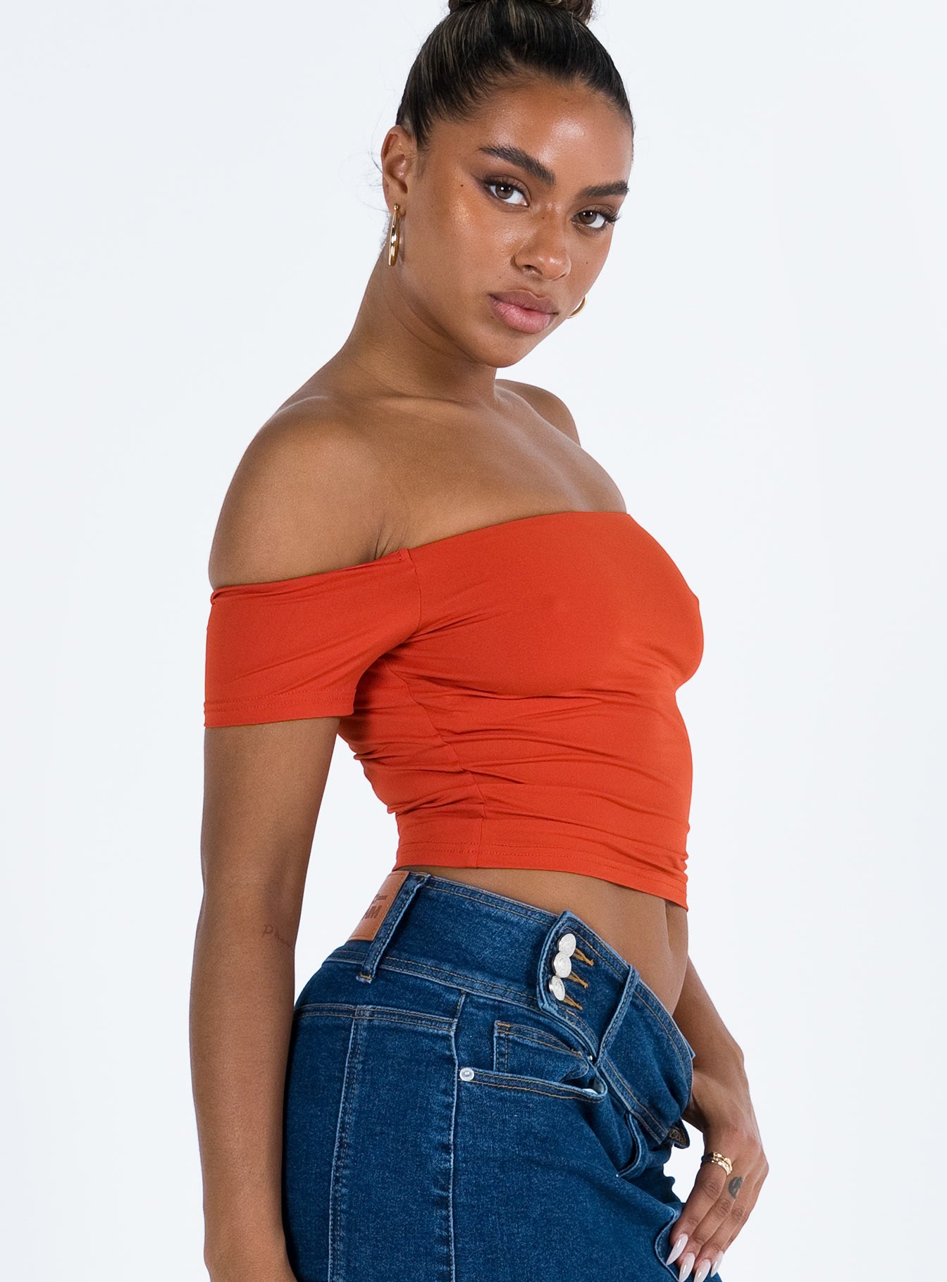 Dalya Off The Shoulder Top Red - Image 3