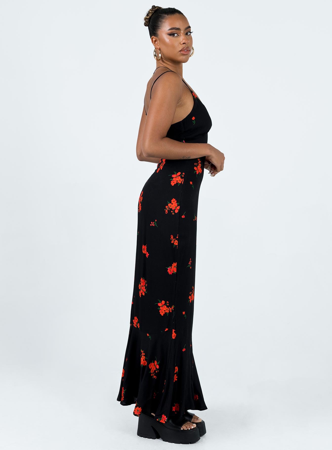 Lucan Maxi Dress Black / Red - Image 3