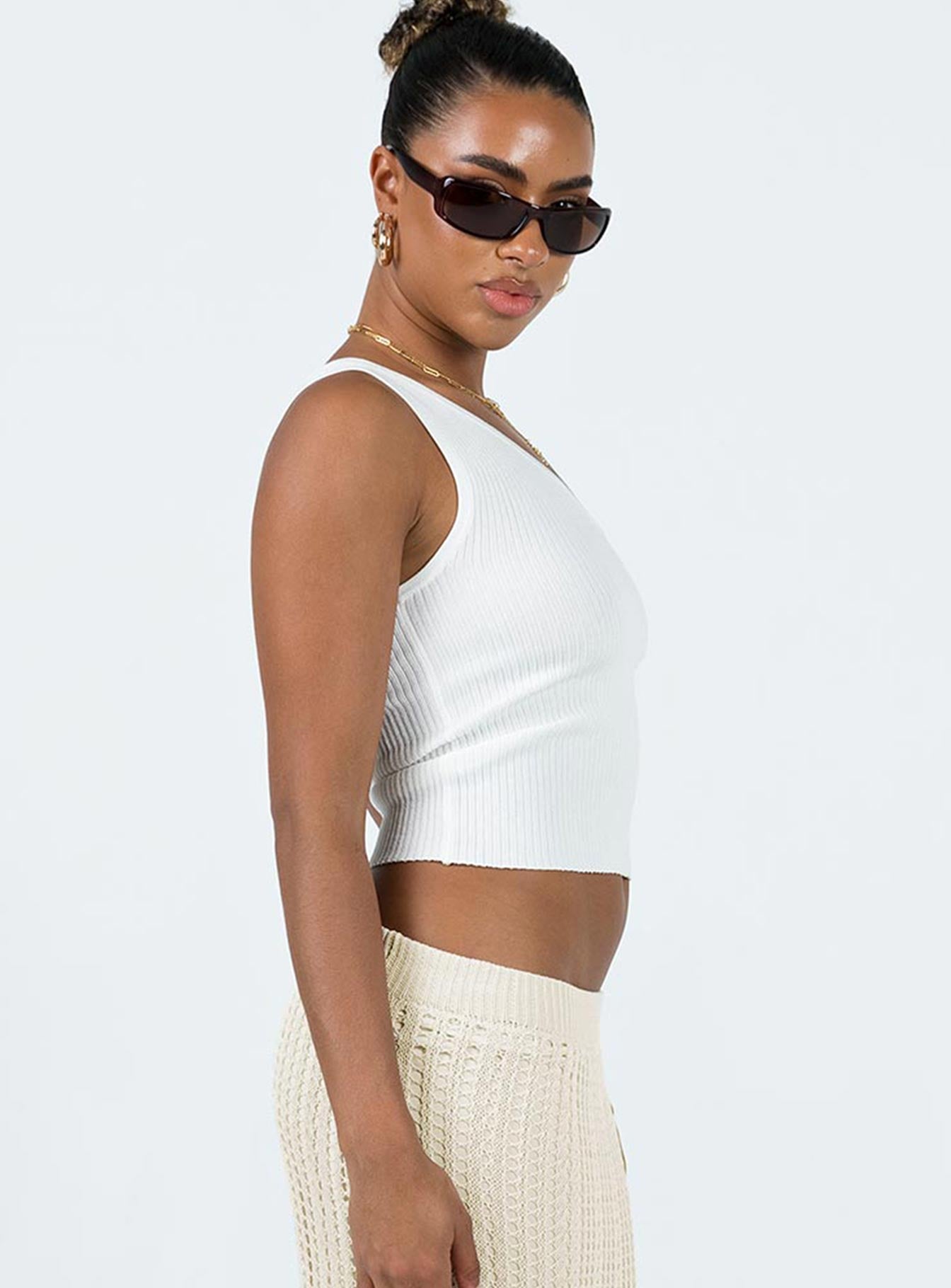Denham One Shoulder Top Ivory - Image 4